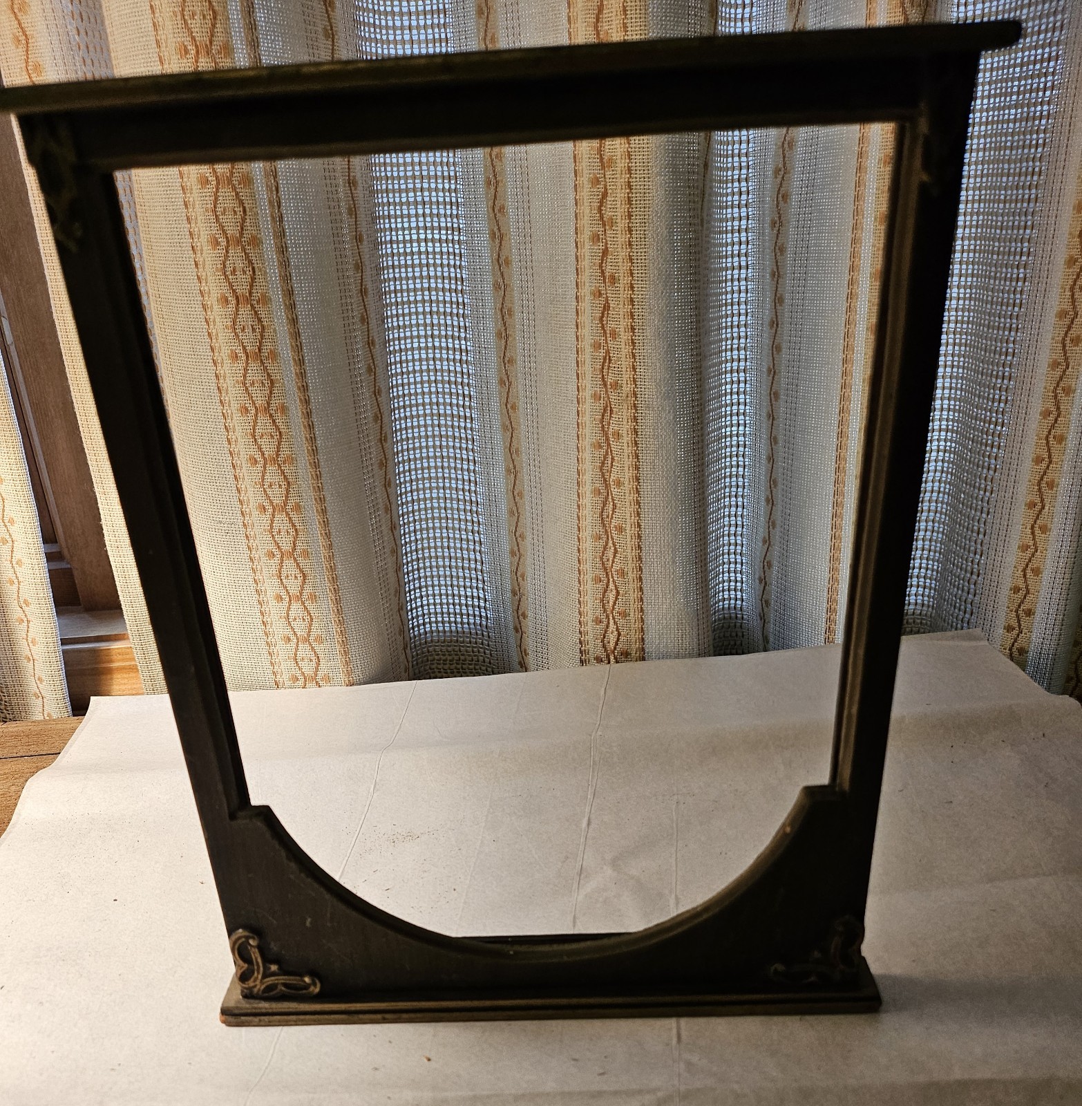 Art Nouveau Dark Gray & Gold Accents Tabletop Frame, 7.5&Prime; w x9,5h, No Glass