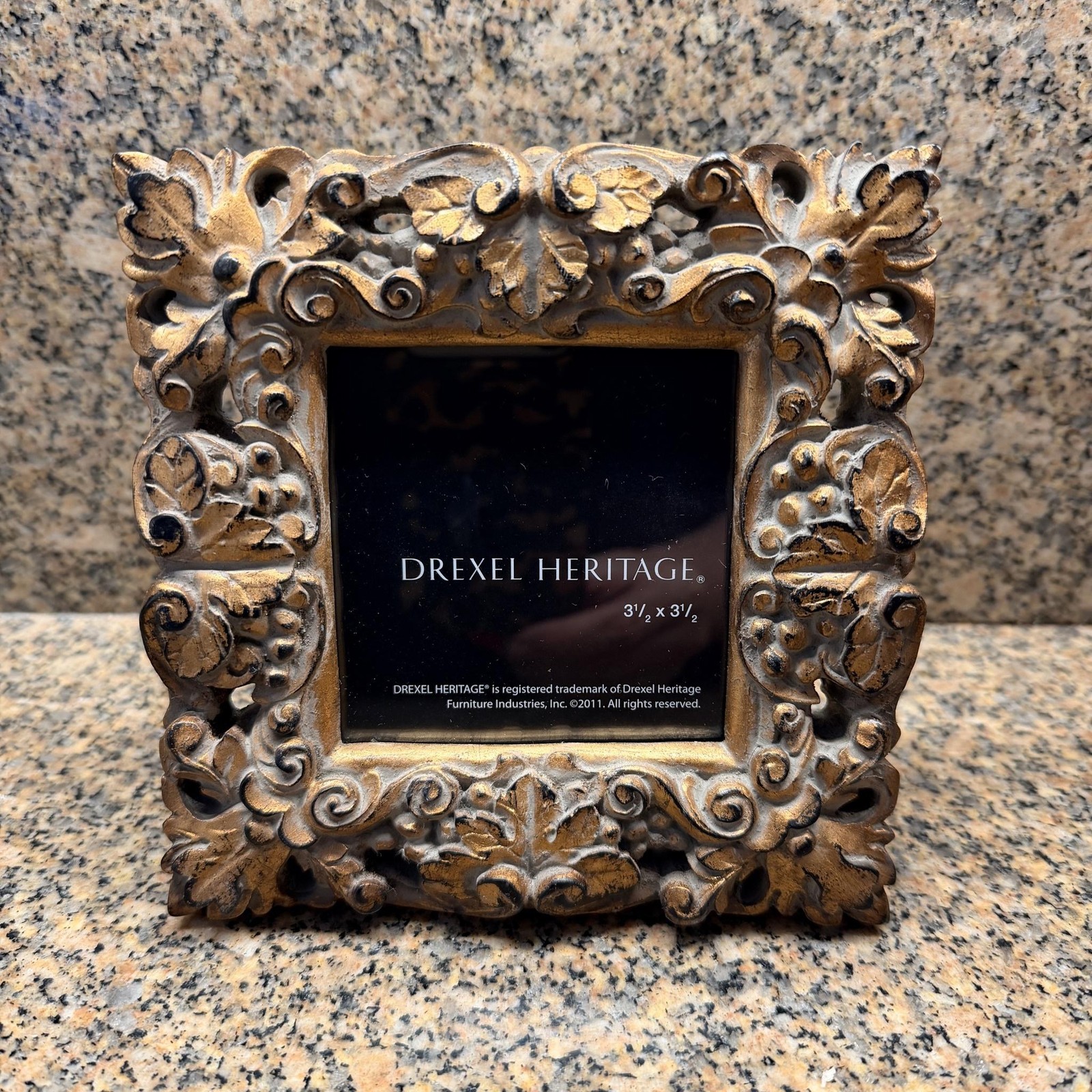 Drexel Heritage Gold Ornate Picture Photo Frame 3.5×3.5 Baroque Rococo Tabletop