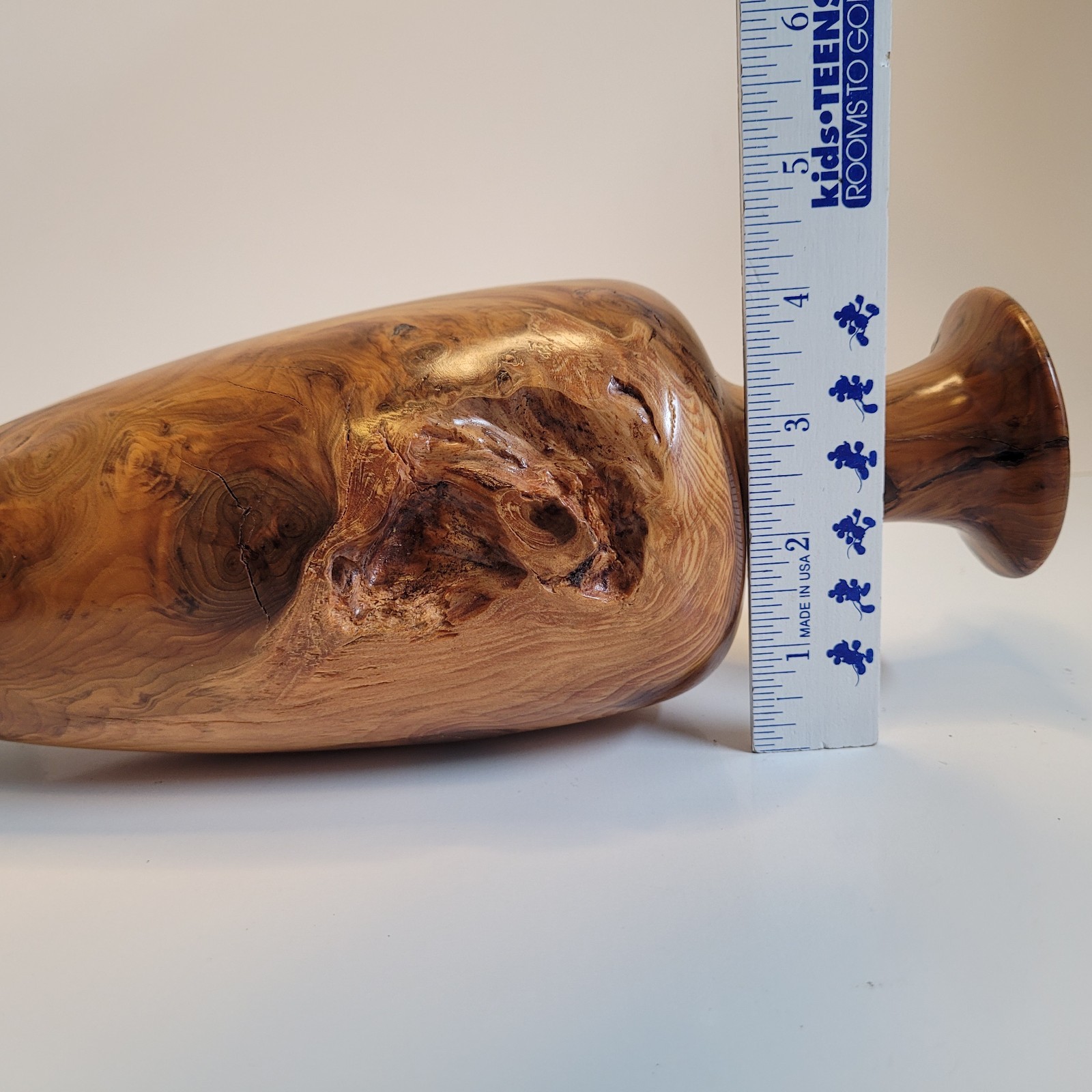 Yew Wood Bud Vase 12&Prime; Tall Unique Handmade Nice Condition! See Description!