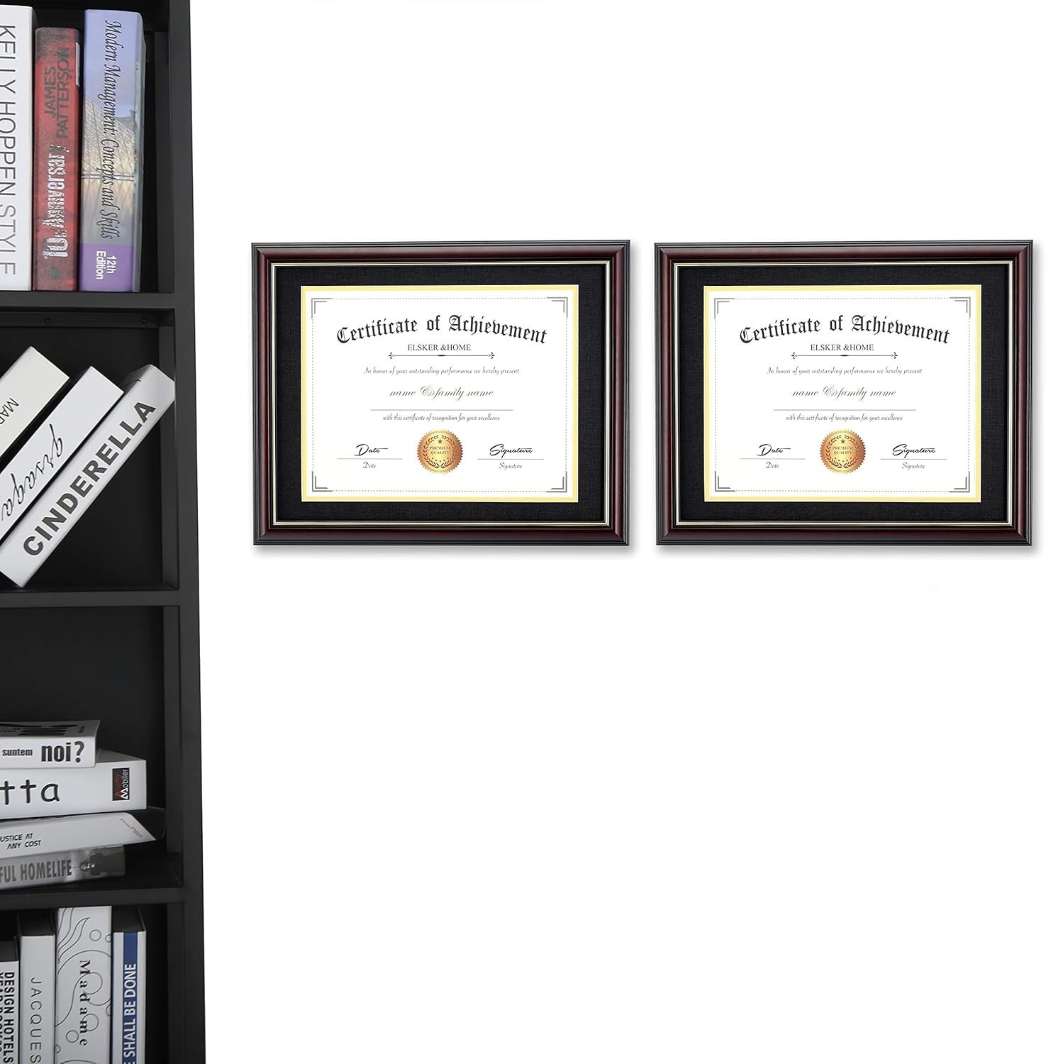 Diploma Frames 11×14 with Mat- Solid Cherry Wood – Display 11×14 Document/Cer…