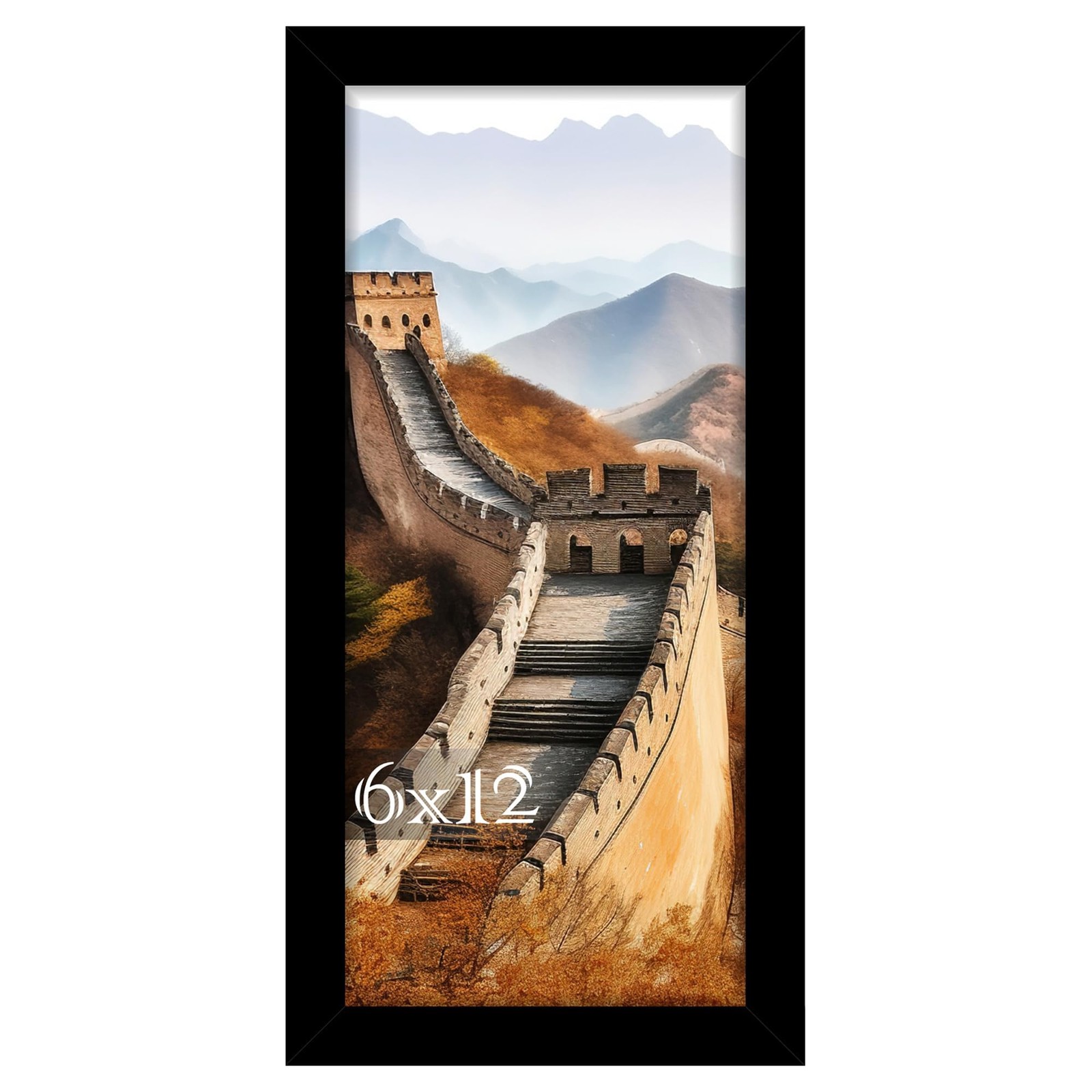 Picrit 6×12 Frame, Photo Frame for Wall Mounting Display, Black