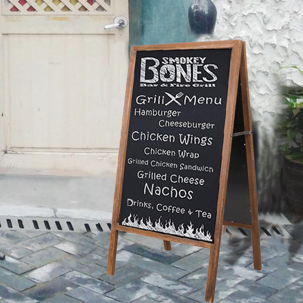 Large Outdoor Double Side Sidewalk Wooden A Frame Chalkboard Magnetic Sign Board