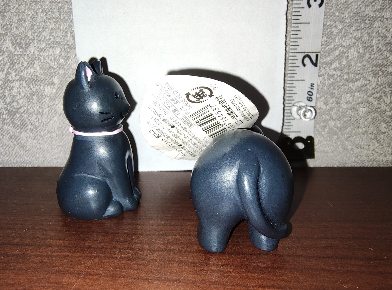 GARDEN Mascot BLACK Cat POLYRESIN Echo METAL Co. 6.5 cm TALL pair CATS Figures!2