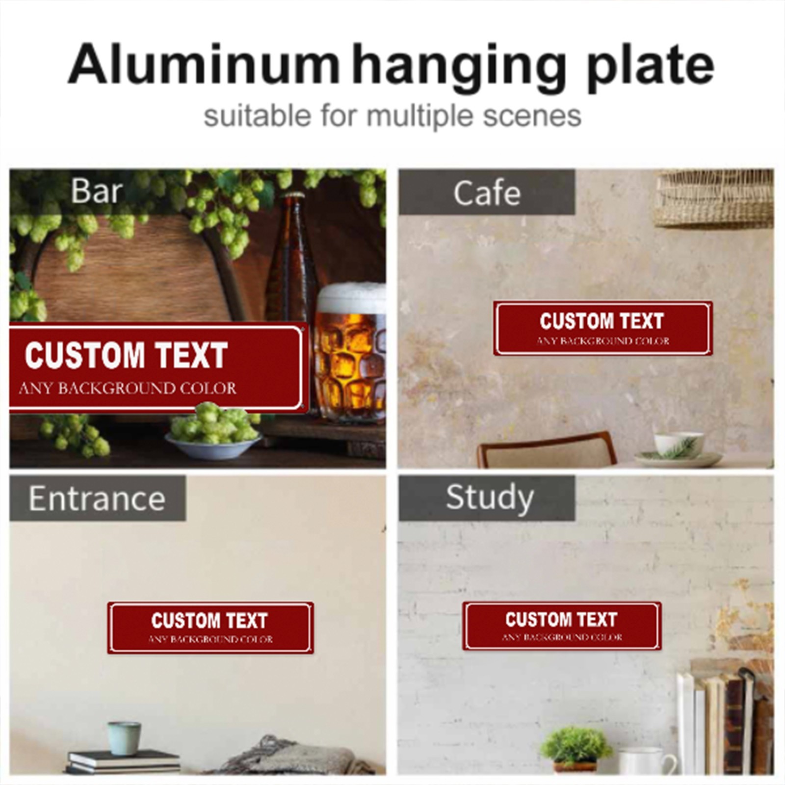 16&Prime; x 4&Prime; Custom Aluminum Metal Sign Personalized Your Own Text Message Sign