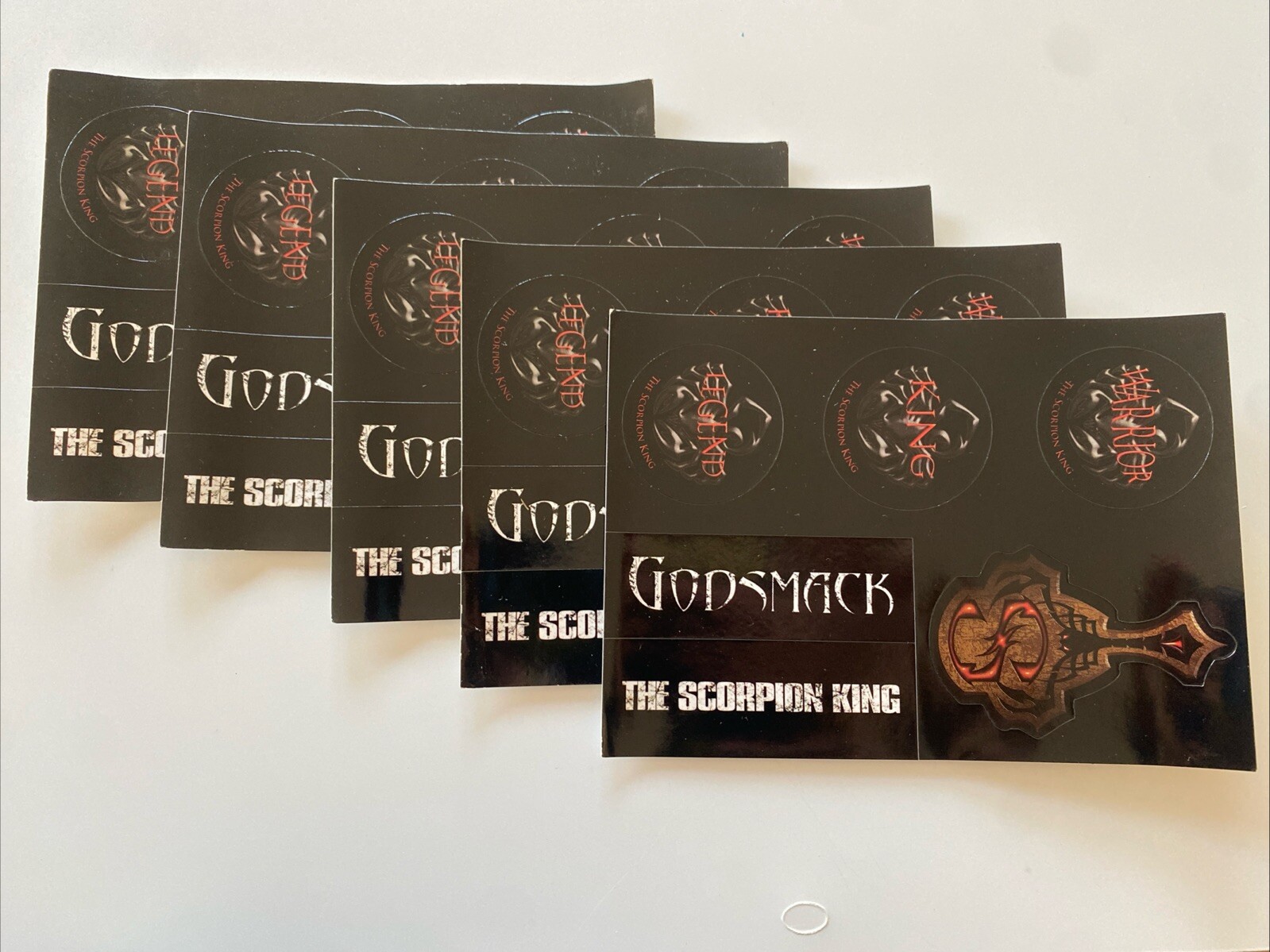 NEW – 5 Sheets – GODSMACK Scorpion King Sticker Sheet Original Promo 6 Stickers