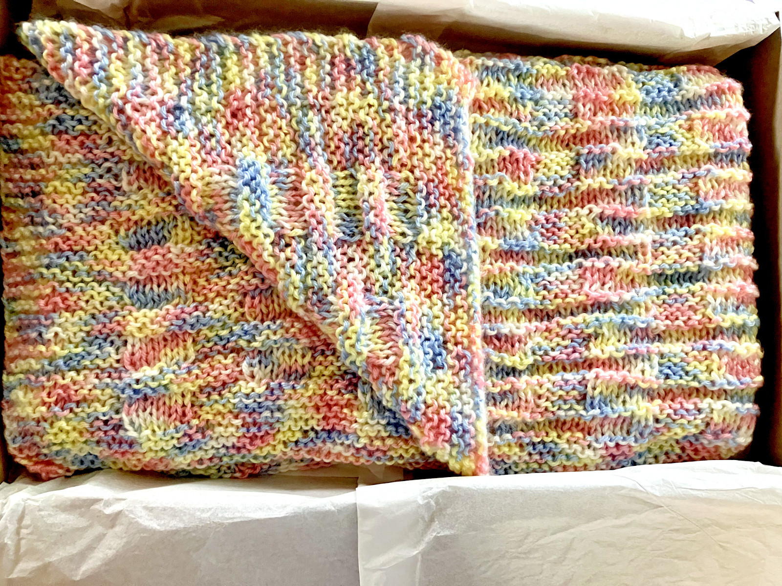 BRIGHT PASTEL BABY BLANKET, UNISEX, CRIB SIZE, 100% ACRYLIC, WASHABLE/DRYABLE,