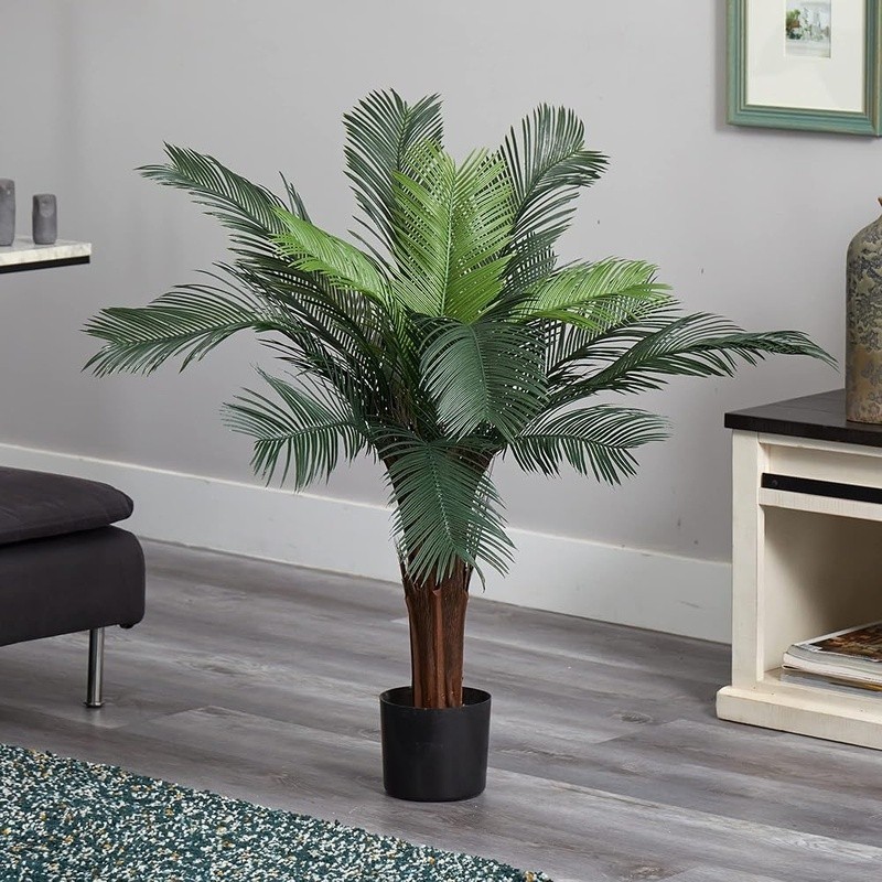 UV Resistant Artificial Cycas Tree Indoor Outdoor Faux Plant Easy Care Decor New