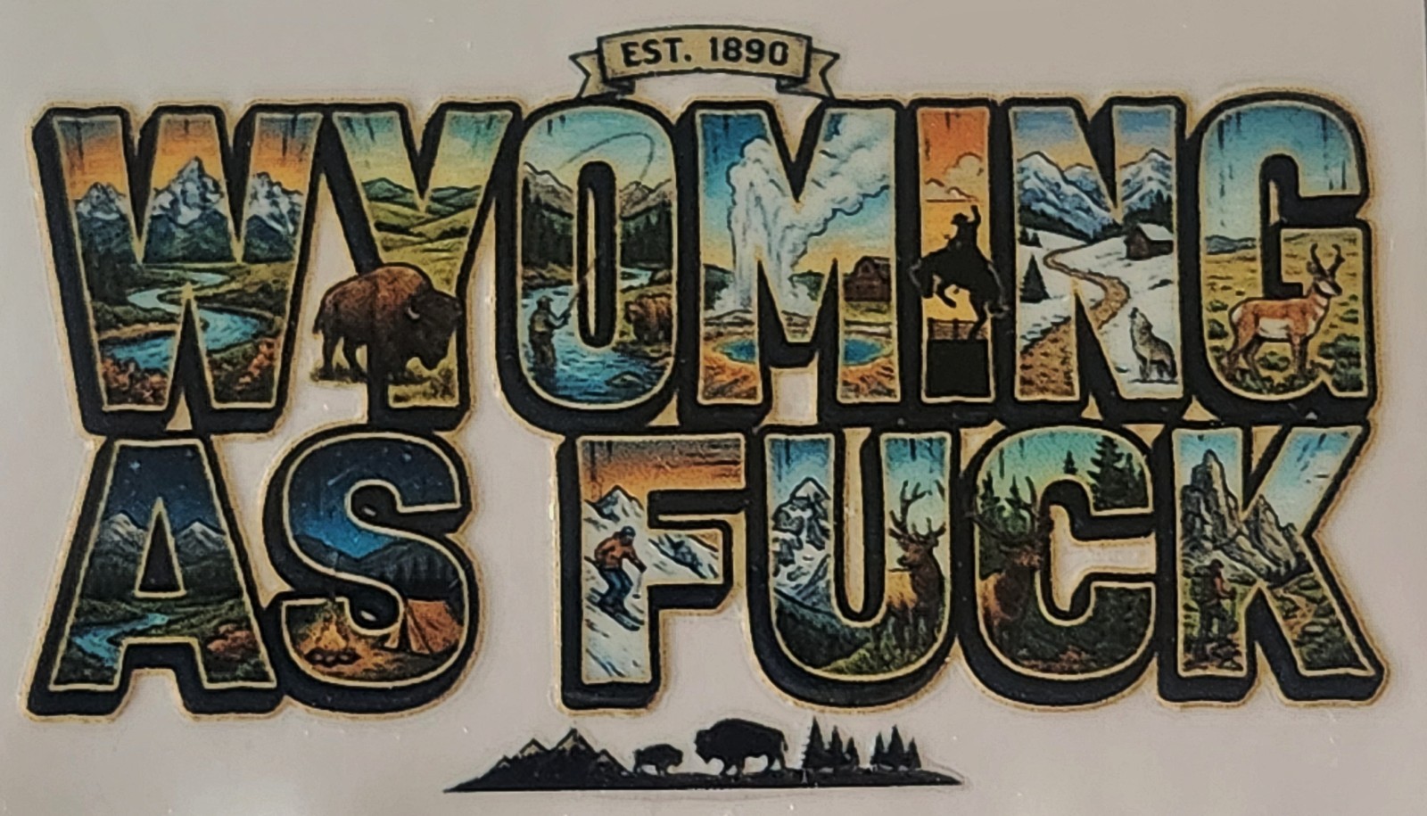Wyoming As F**k Sticker 3in x 2in UV