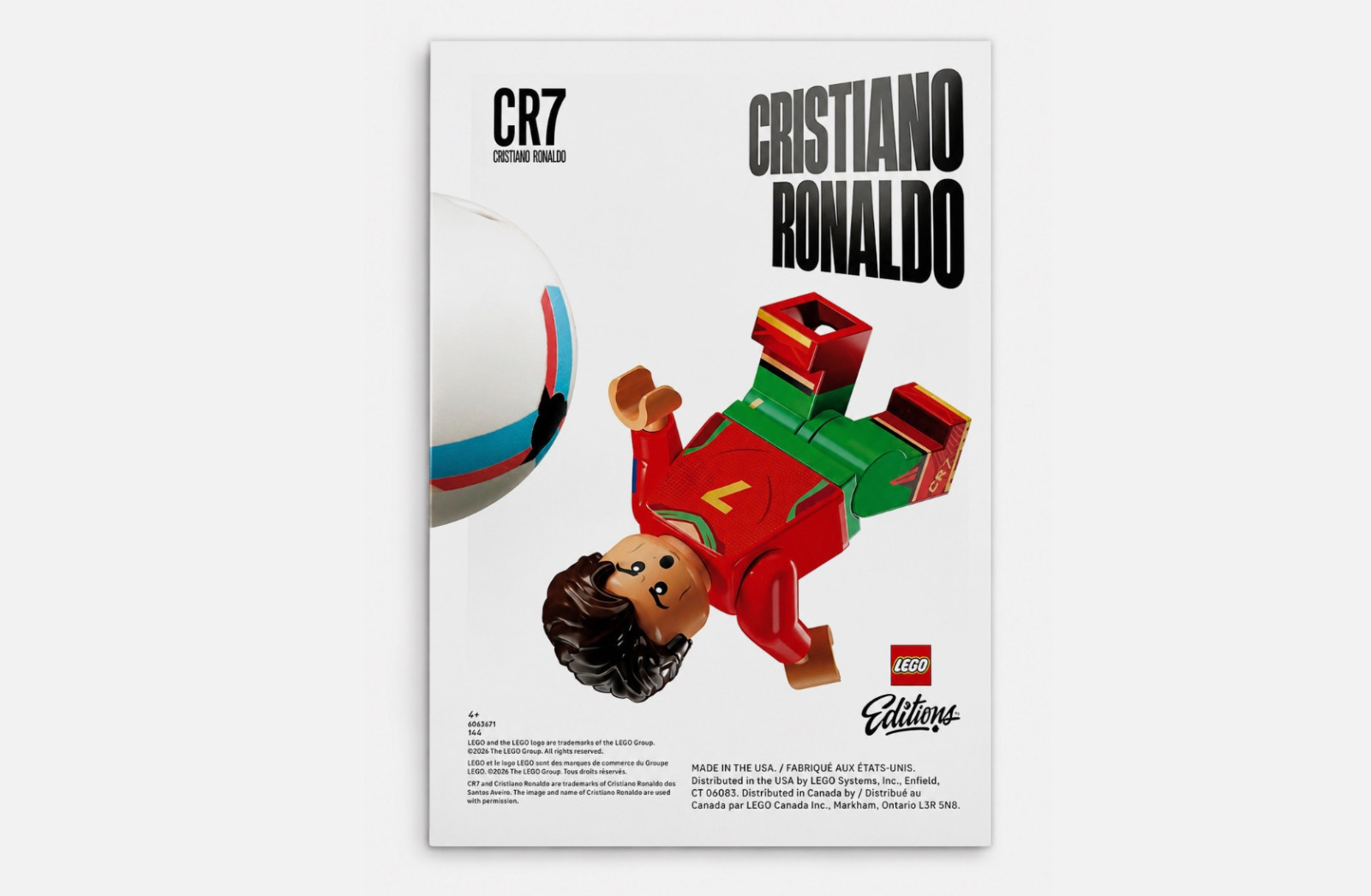 Lego Cristiano RONALDO Poster – FIFA World Cup 2026 – Portugal – 12&Prime; X 9&Prime; – CR7