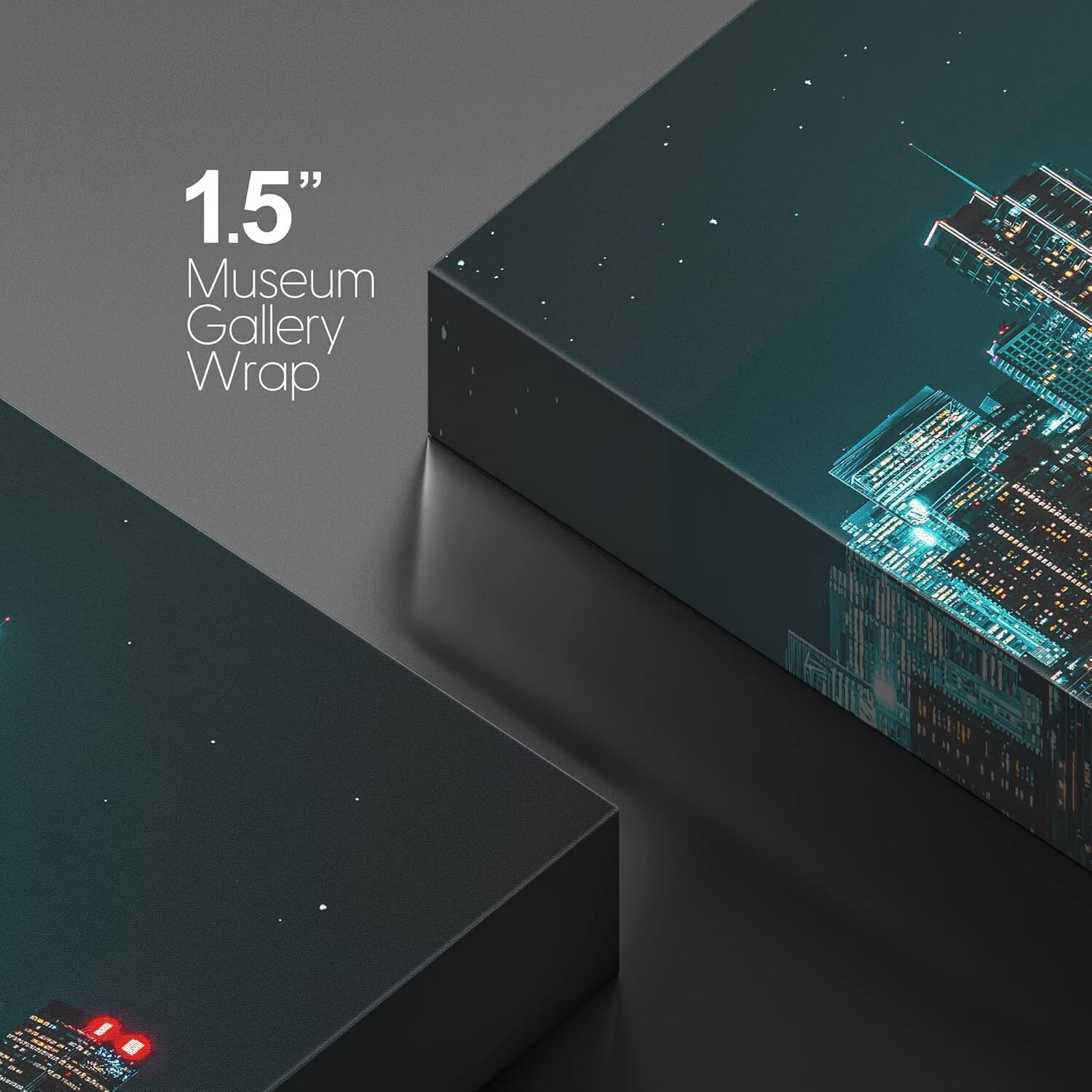 Wall26 Neon City Lights Panoramic View Citiscape Canvas Wall Art