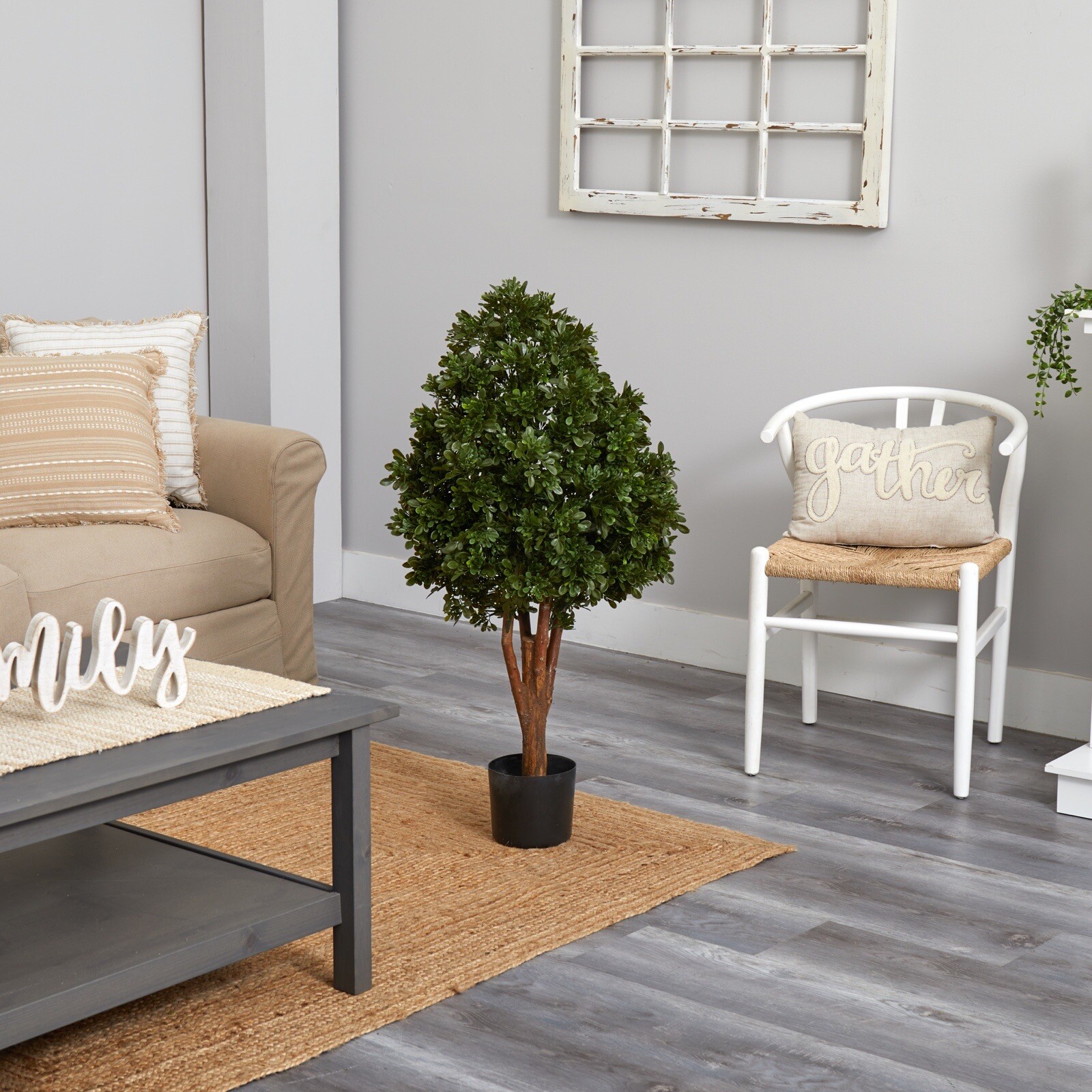41&Prime; Artificial Tea Leaf Topiary Tree UV (Indoor/Outdoor) Home Decor. Retail $199