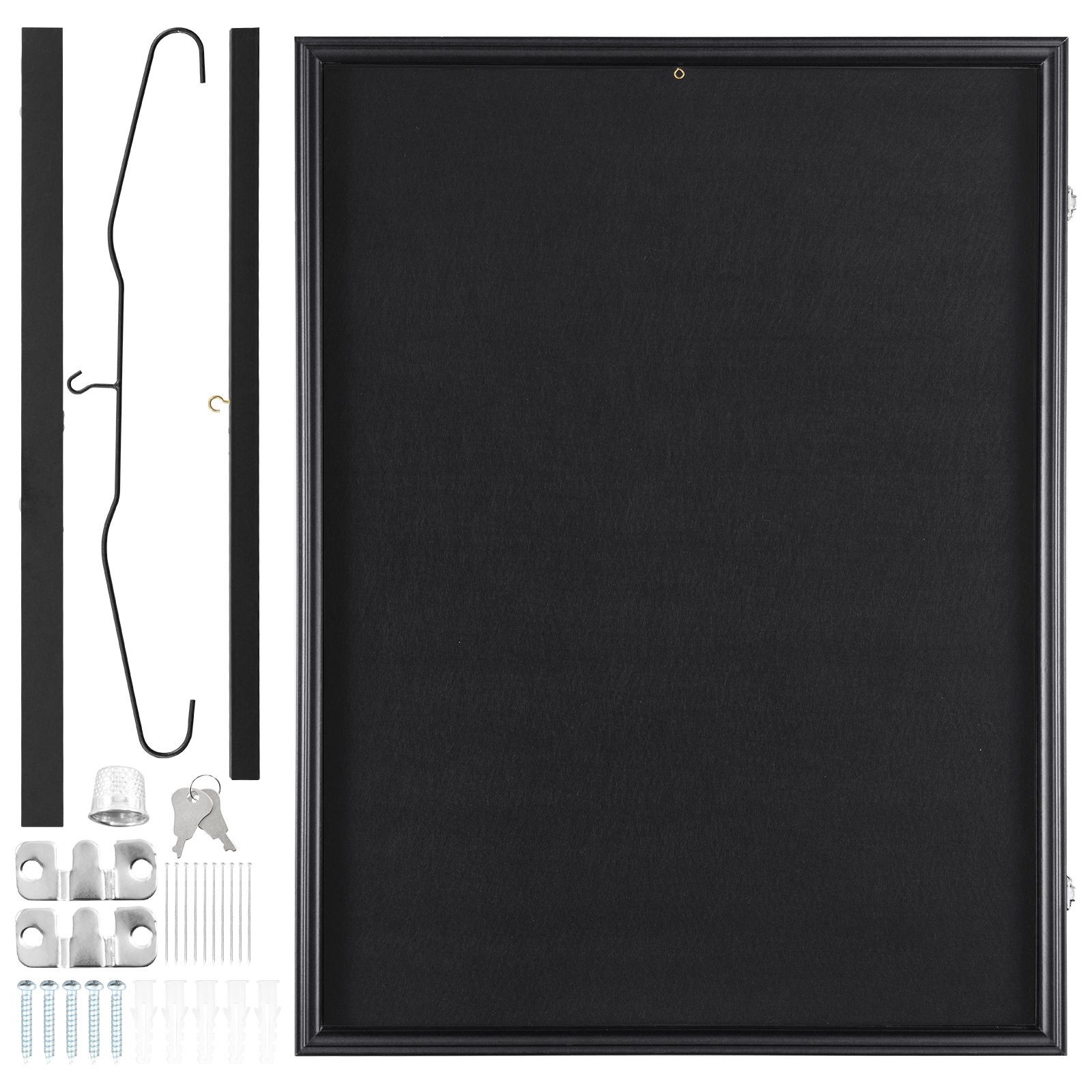 24x32x1.5in Lockable Jersey Shadow Box, Matte Black Wood Frame, 98% UV PC Glass