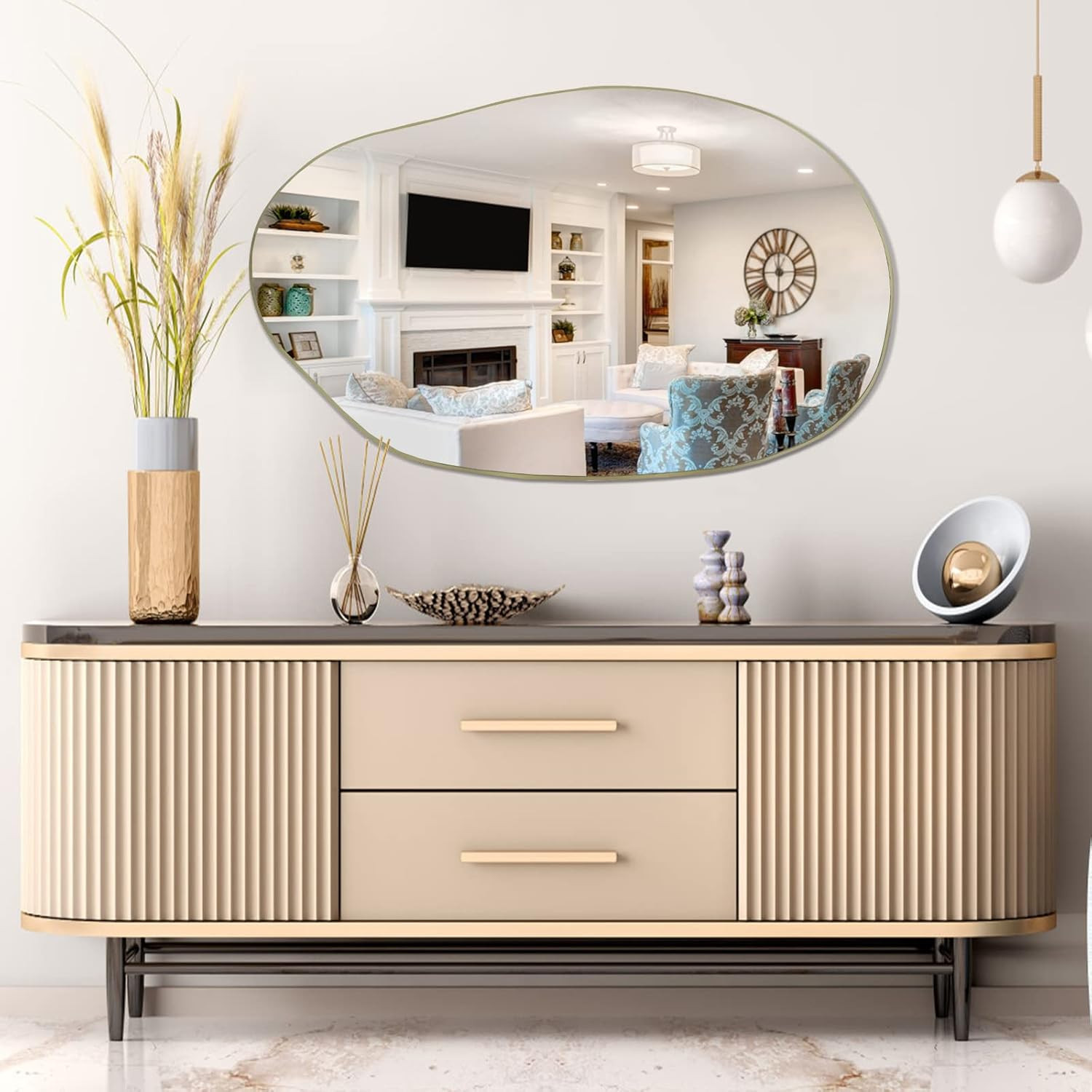 Unique Gold Irregular Wall Mirror – Asymmetrical Design for Any Room