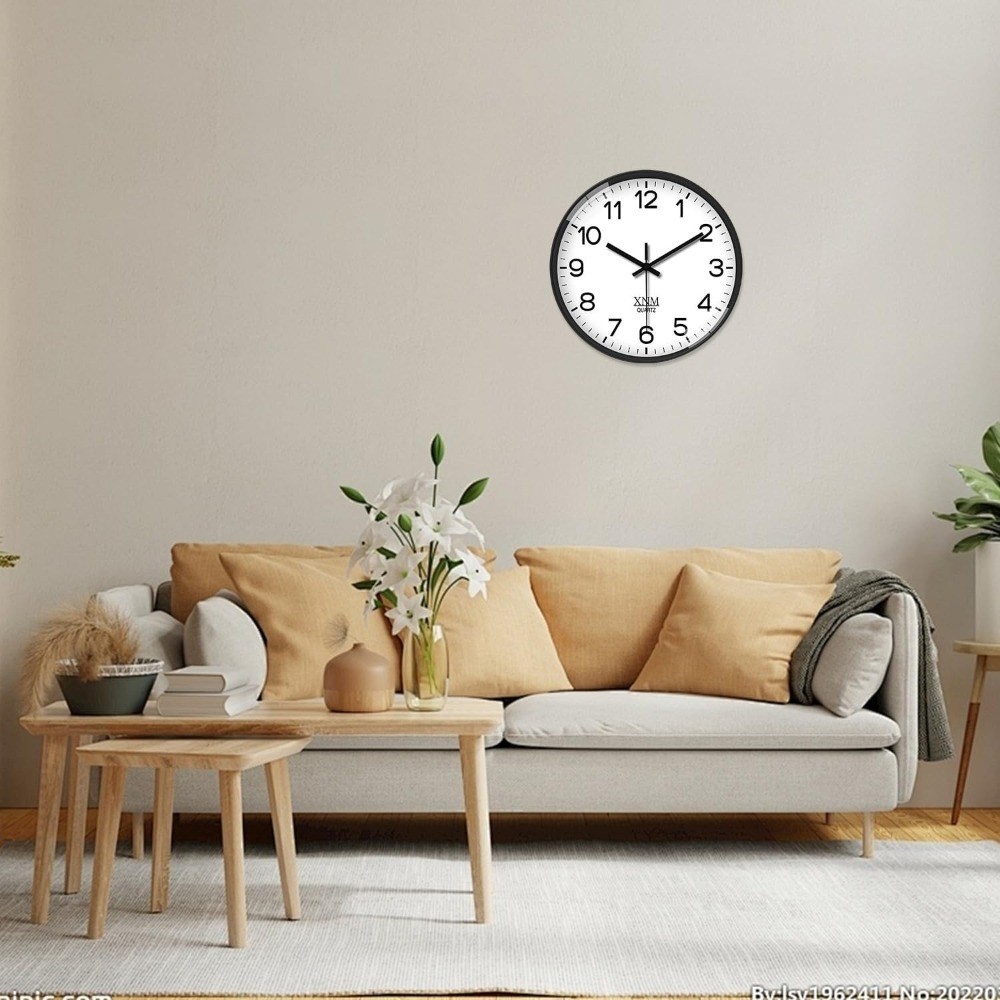 Small Silent Analog Wall Clock Modern Minimalist Battery Operated for Living