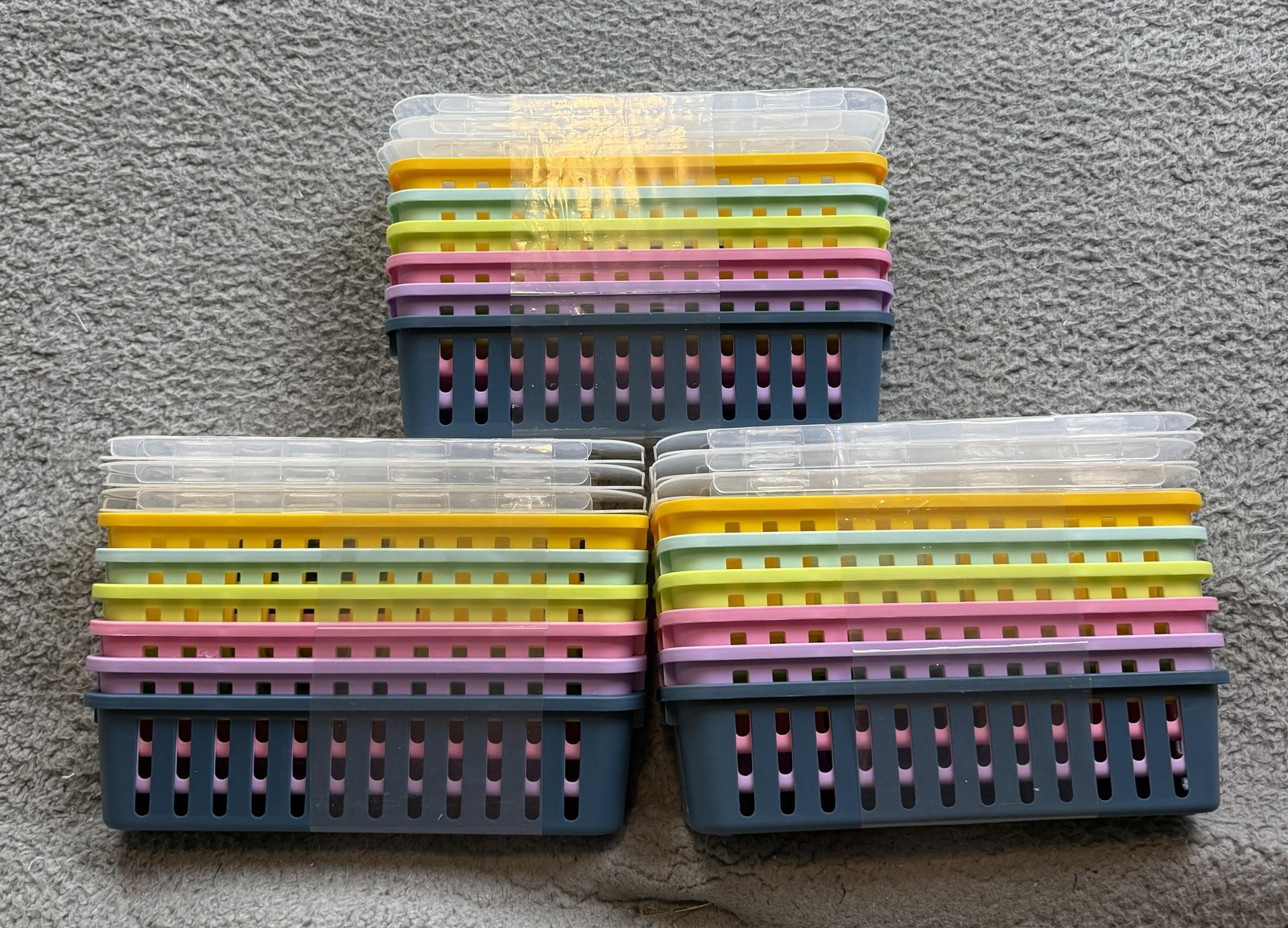 3x Up & Up Small Basket With Lid 6 Count Pastel Plastic Storage Bins Multicolor