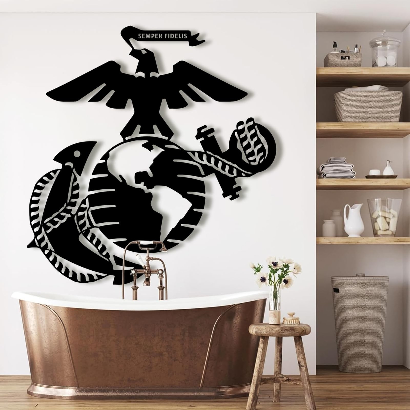 Marine Corps Metal Sign,Usmc Wall Decor,Eagle Globe And Anchor, Metal Navy Si…