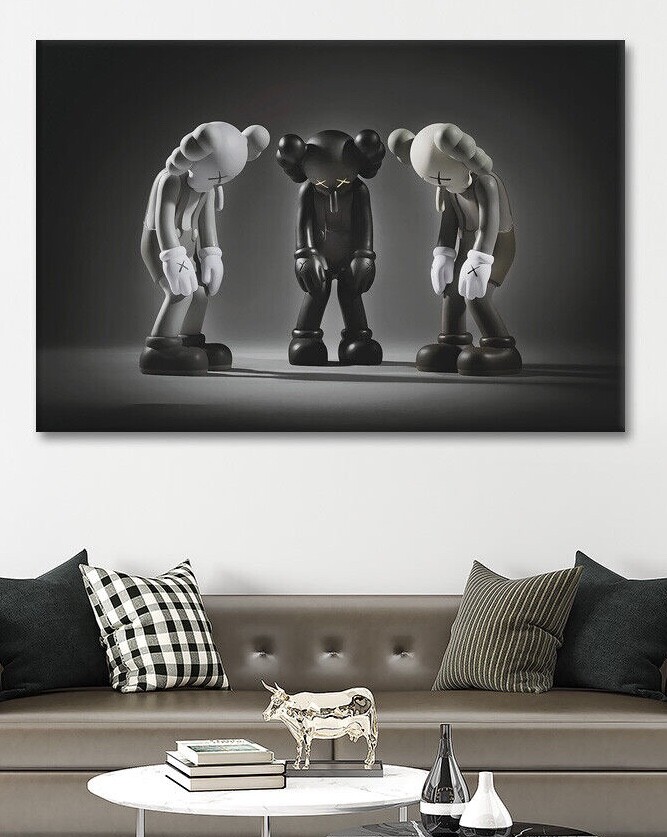Cartoon Dolls Wall Art Canvas Print Ready To Hang Pop Art Living Room Decor