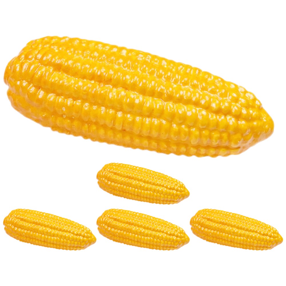 5pcs Artificial Corn Props Fake Corn Ornaments Decorative Corn Models Vegetable