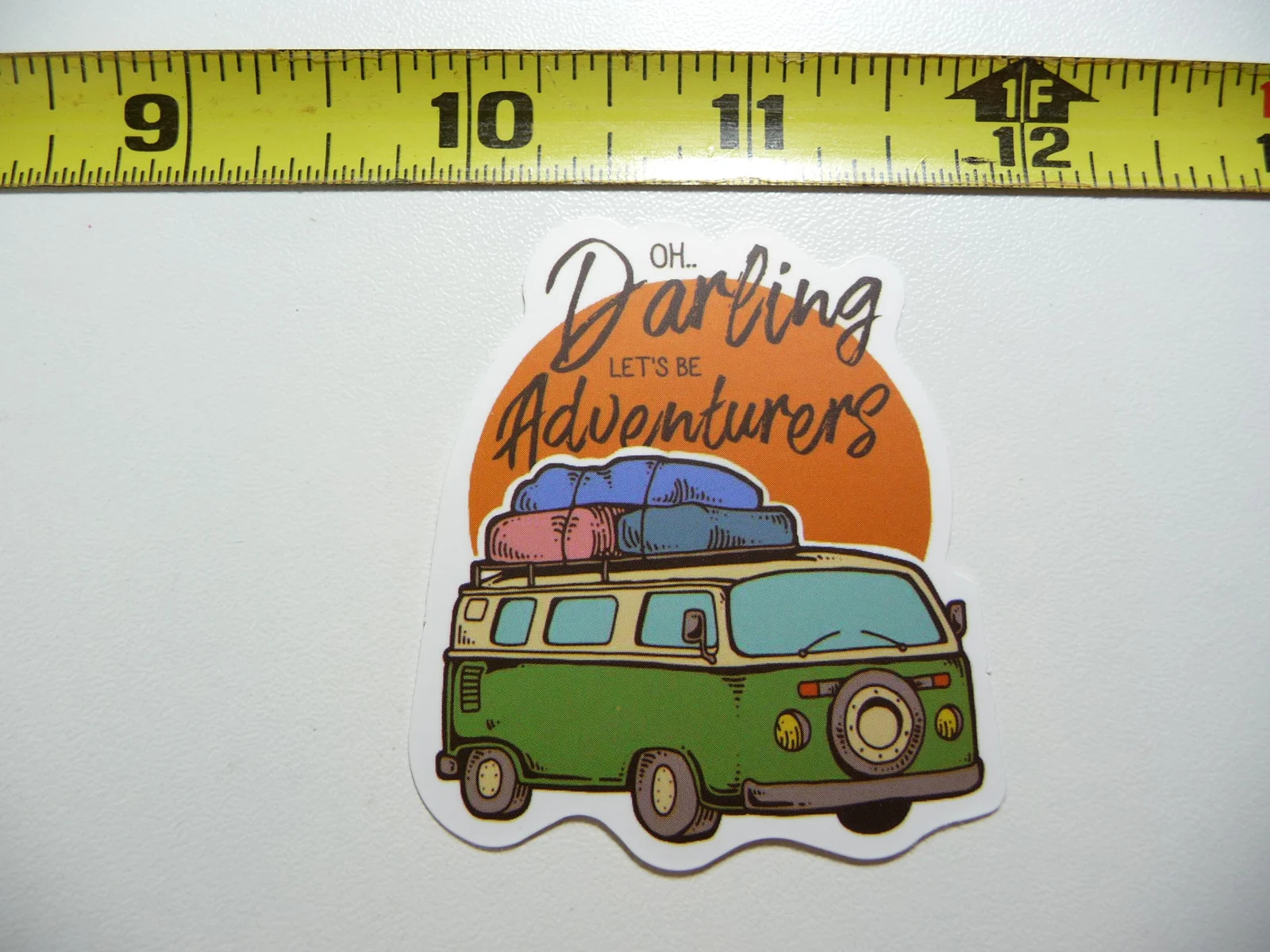 VAN WITH TENT ON ROOF ADVENTURE CAMPING SMALL STICKER DECAL S NATURE VACATION