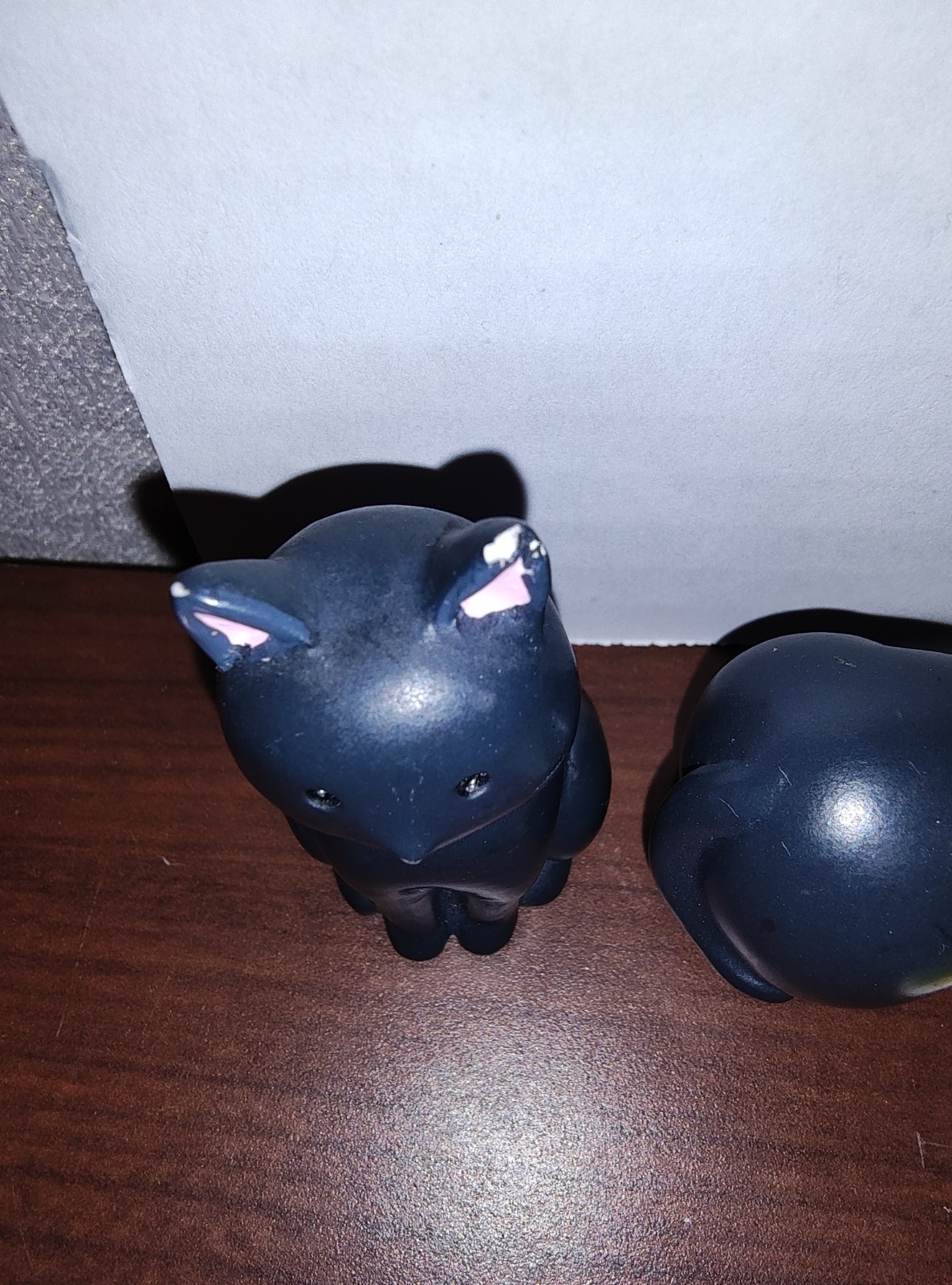 GARDEN Mascot BLACK Cat POLYRESIN Echo METAL Co. 6.5 cm TALL pair CATS Figures!2