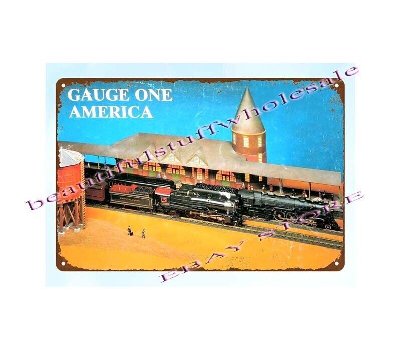 1980&rsquo;s Gauge One America Model Trains railway railroad metal tin sign