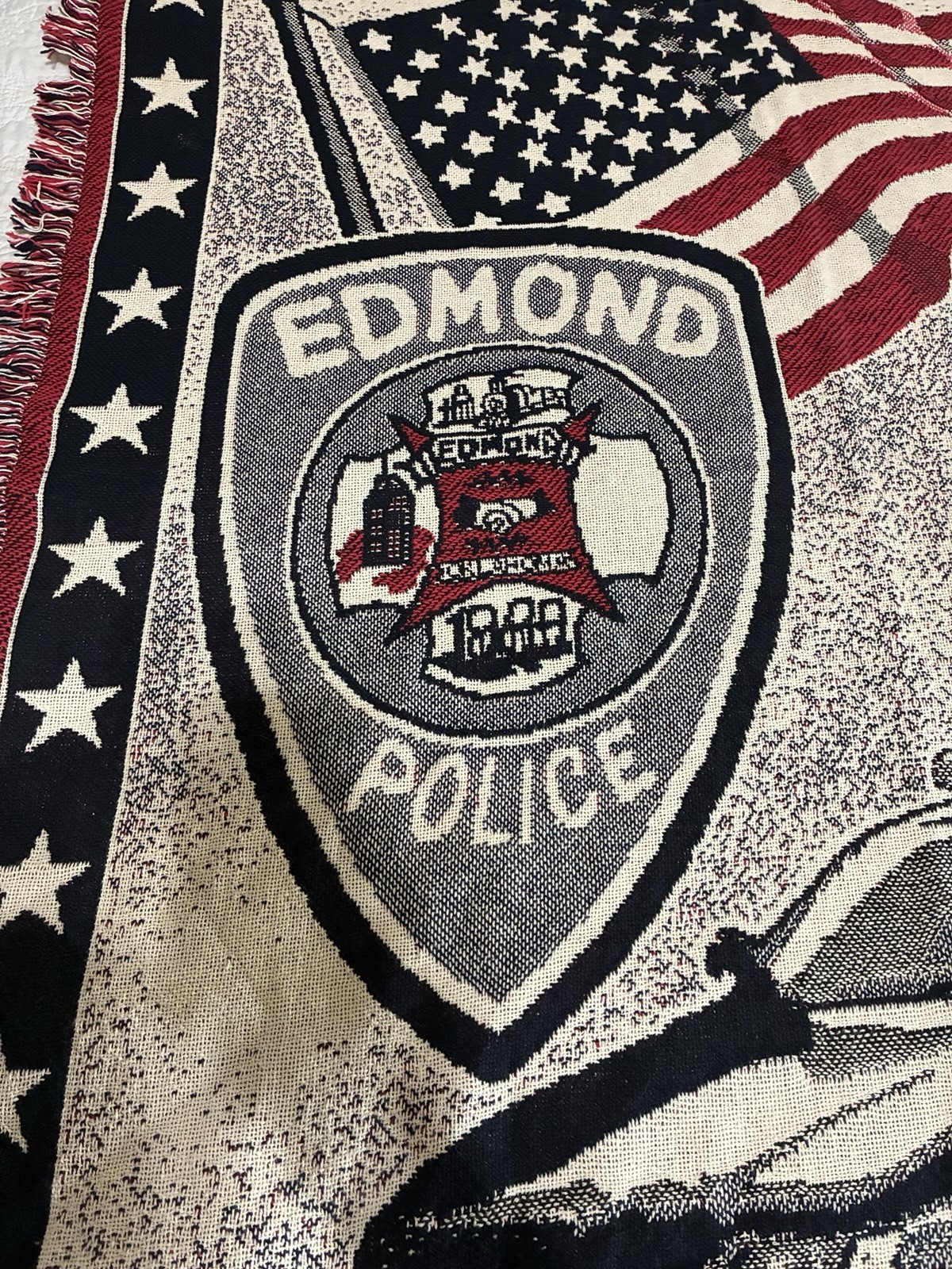 City Of Edmond Police Throw/ Tapestry To Protect And To Serve 70in X 47in