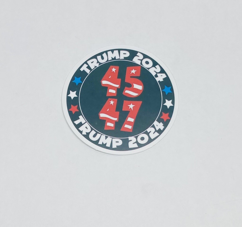 Trump 2024 Campaign Sticker USA Flag 45/47 Art Decal Vinyl Souvenir Tc6