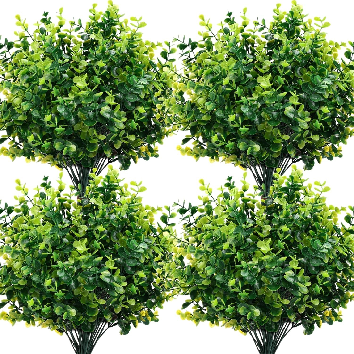 24 Pack UV Resistant Artificial Boxwood Stems – Lifelike Indoor/Outdoor Decor