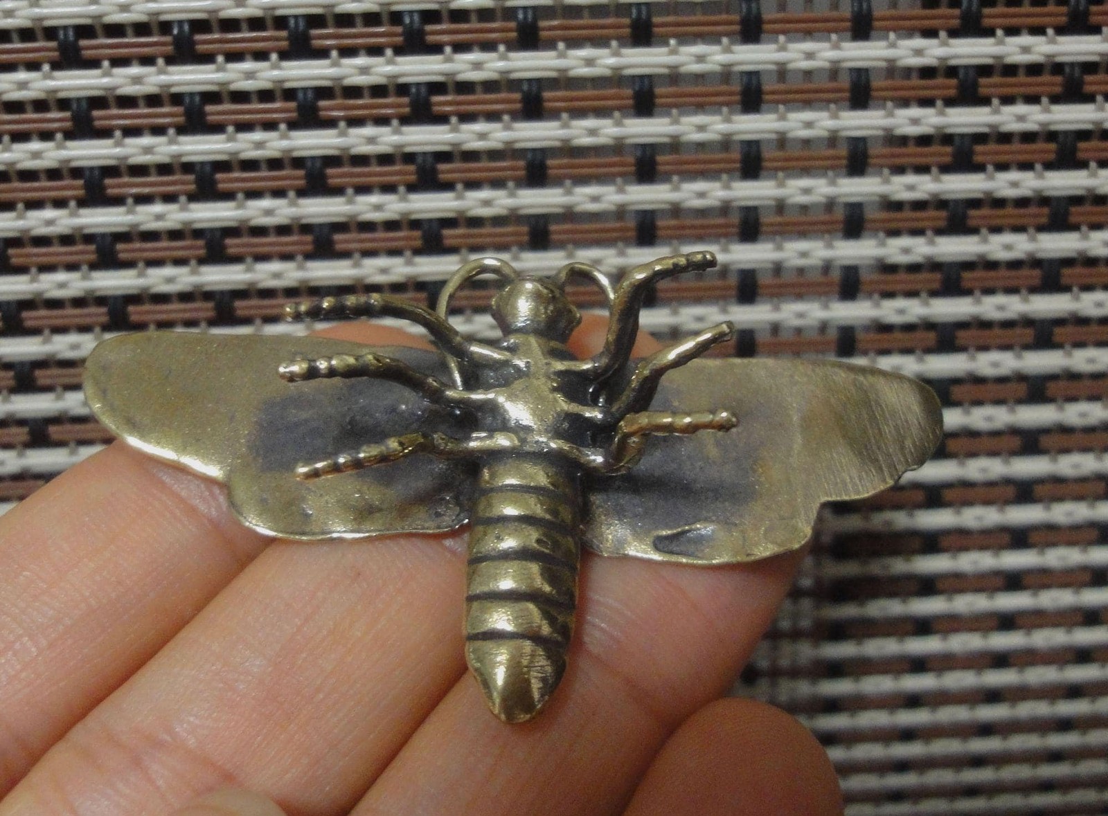 Vintage Style Solid Brass Dragonfly Sculpture Statue for Garden Home Decor