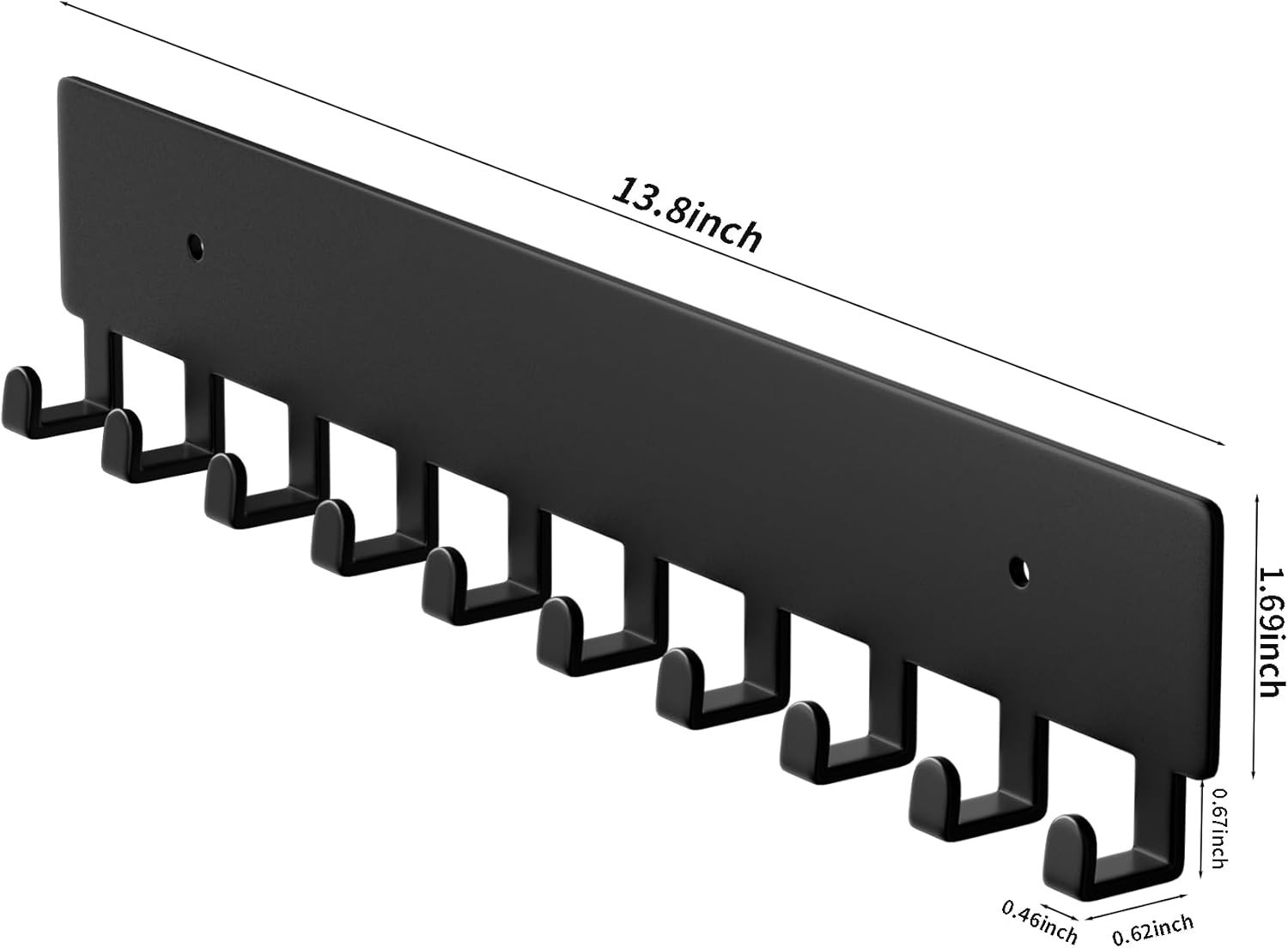 Key Holder for Wall, Key Hooks with 10 Hooks Wall Mounted Key Holder for Hallway