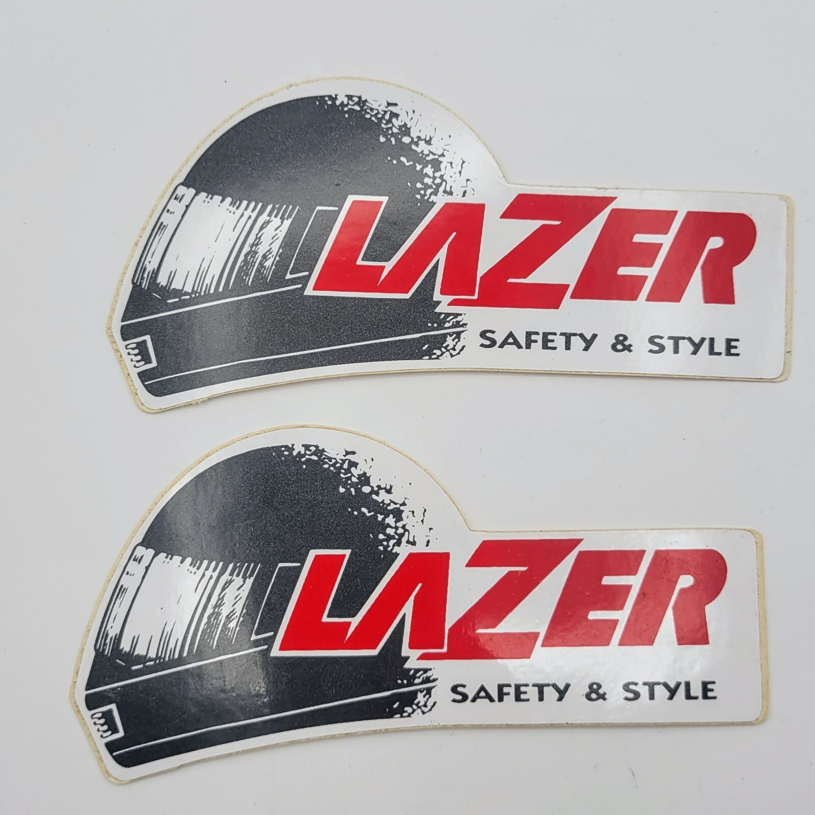 2x Lazer Helmets Motorcycle – Safety & Style Sticker / Decal Vintage Original