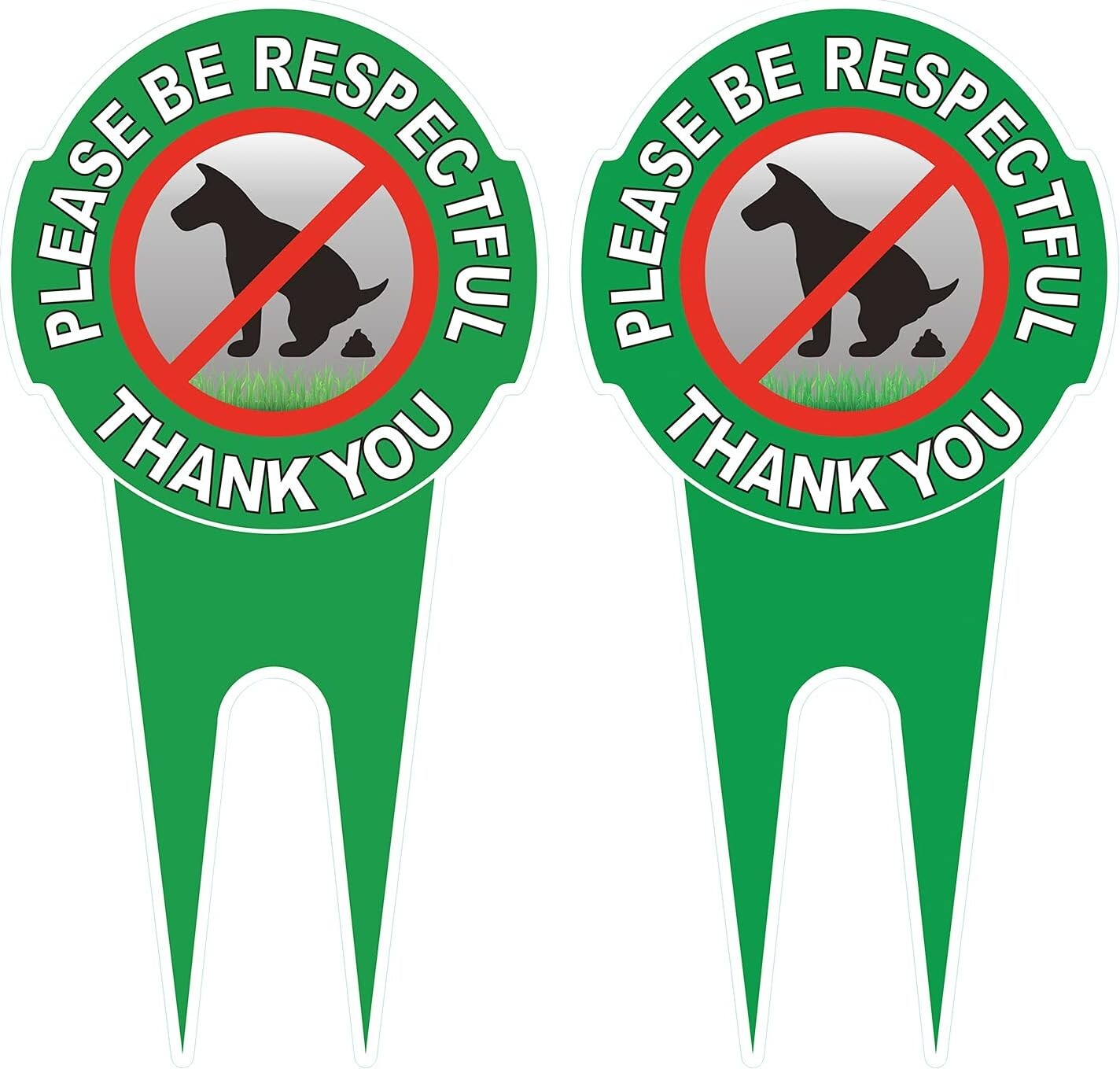 Easy Install Double-Sided Dog Sign – 2 Pack, 12&Prime; x 6&Prime; – Lawn Care Essential