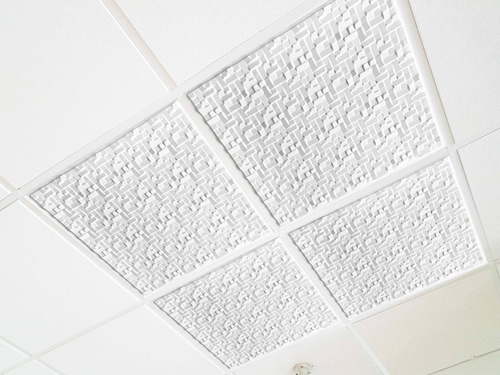 Grid System, Drop In, 24&Prime; x 24&Prime;, PVC, Suspended Ceiling Tiles, OPAL White