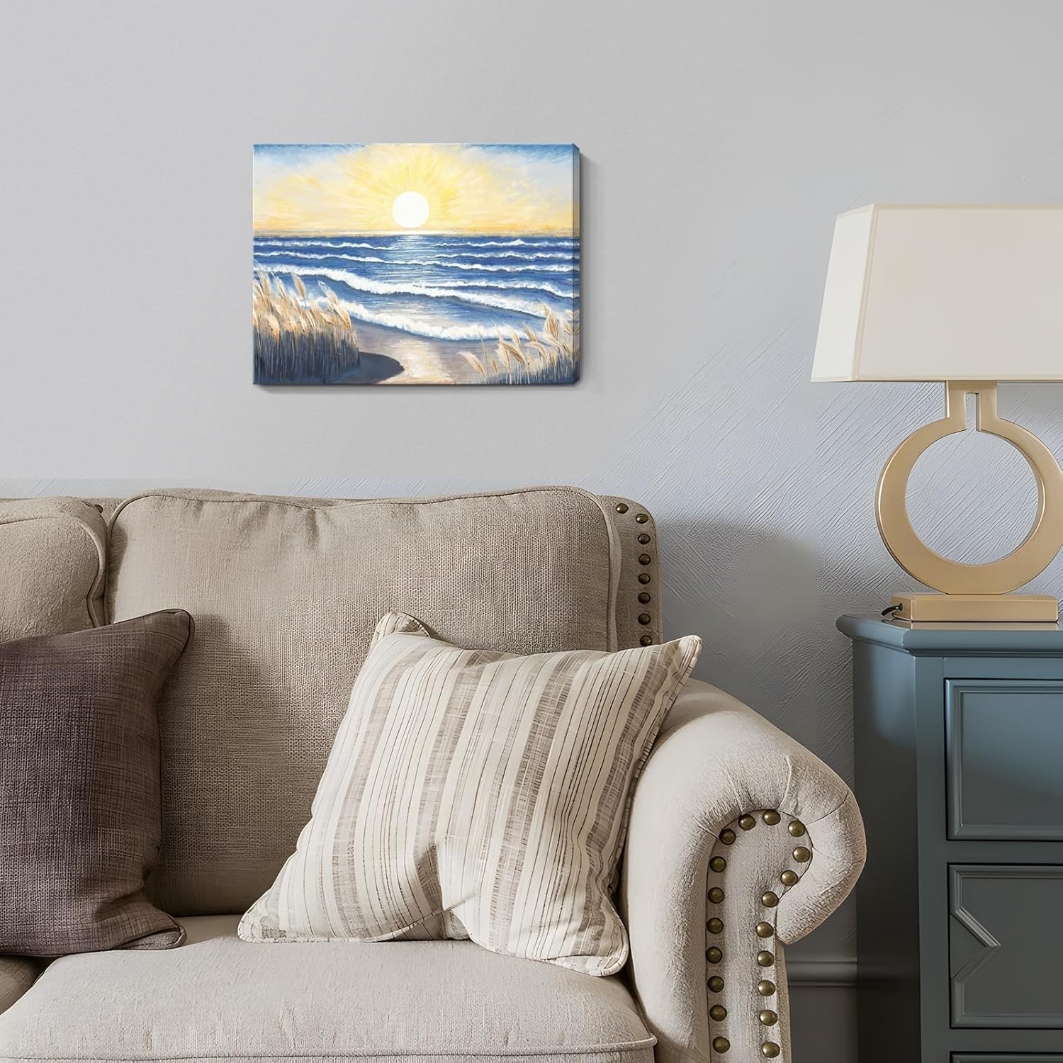 Vivid Ocean Waves Seascape Artwork – 12×16 Waterproof Canvas for Living Room