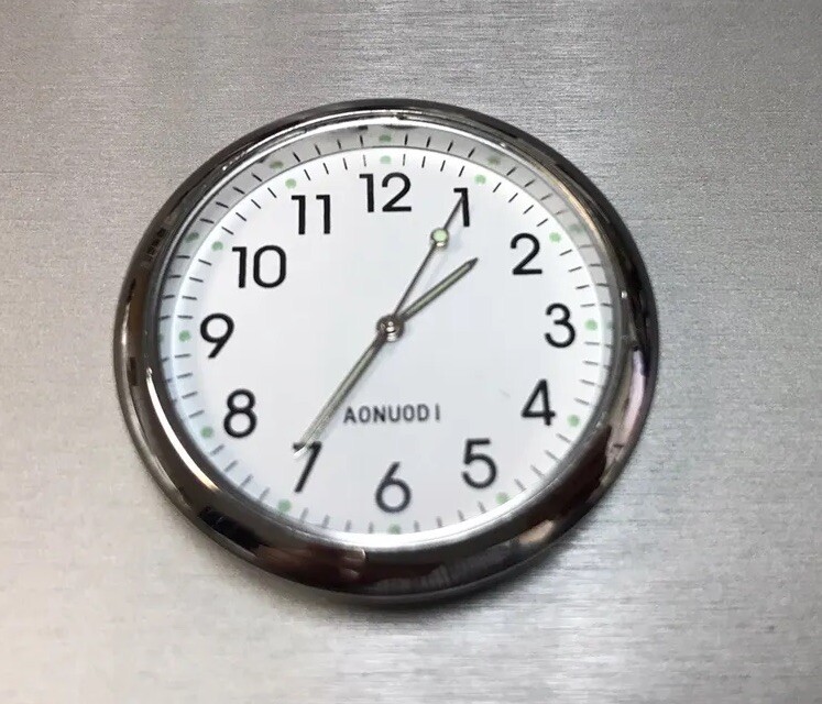 Mini White Dial Car Clock, Stick-On Quartz Clocks Fit For Dashboard/ Home/ Boat