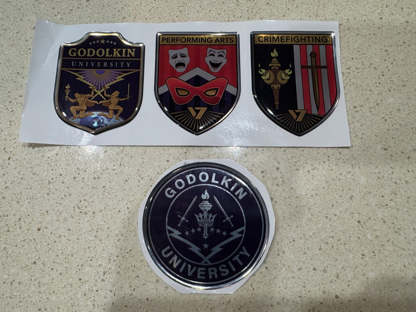 shiny Godolkin University Epoxy resin dome gel sticker The Boys Homelander Gen V