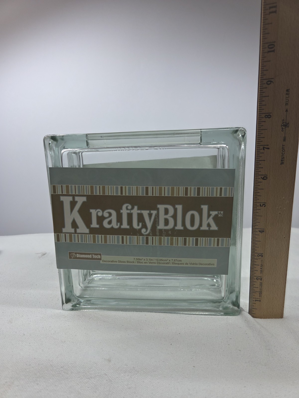 Diamond Tech KraftyBlok Clear Decorative Glass Block 7.5 x 7.5 x 3.1 GBLOCKS101