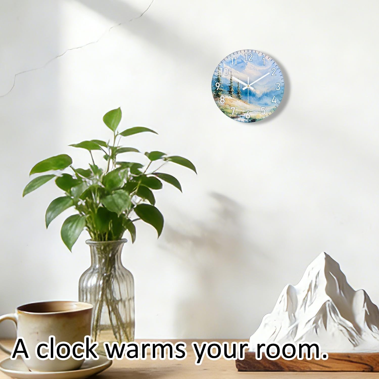 12 Inch Silent Wall Clock Non Ticking, Wall Clocks Battery Operated Analog Cl…