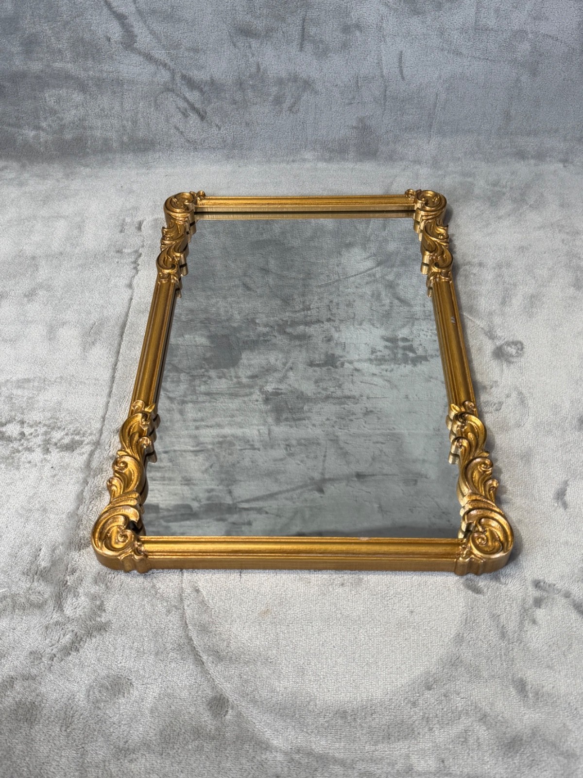 Vintage Style Gold Ornate Framed Rectangle Accent Mirror Wall Mounted 17.5 x 12&Prime;