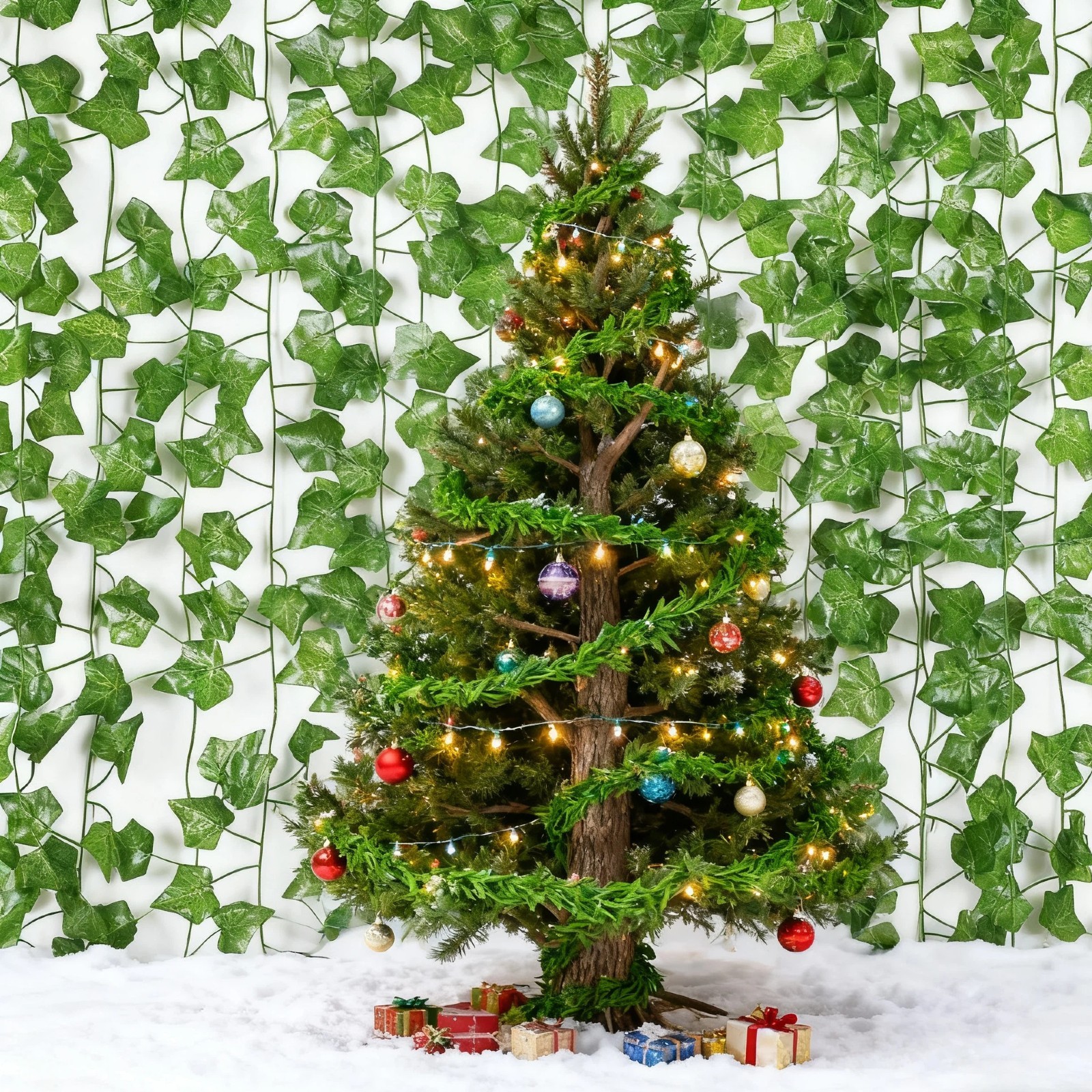 12 Pack Fake Vines Artificial Ivy for Bedroom Wall Wedding Party Christmas Decor