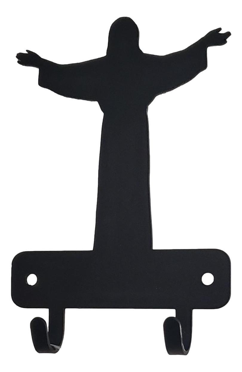 Mini Jesus Wall Mount Key/Rosary Hanger with 2 Hooks 3.5 inch -Made in USA