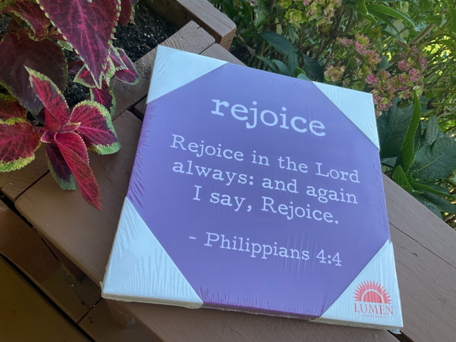 Wall Plaque Decor – REJOICE – Bible Verse