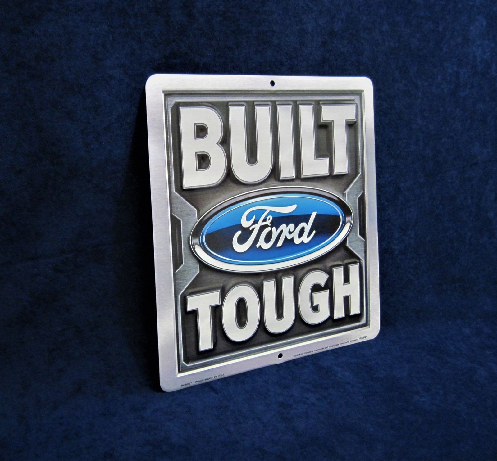 BUILT FORD TOUGH -*US MADE* Embossed Metal Sign – Man Cave Garage Shop Bar Décor