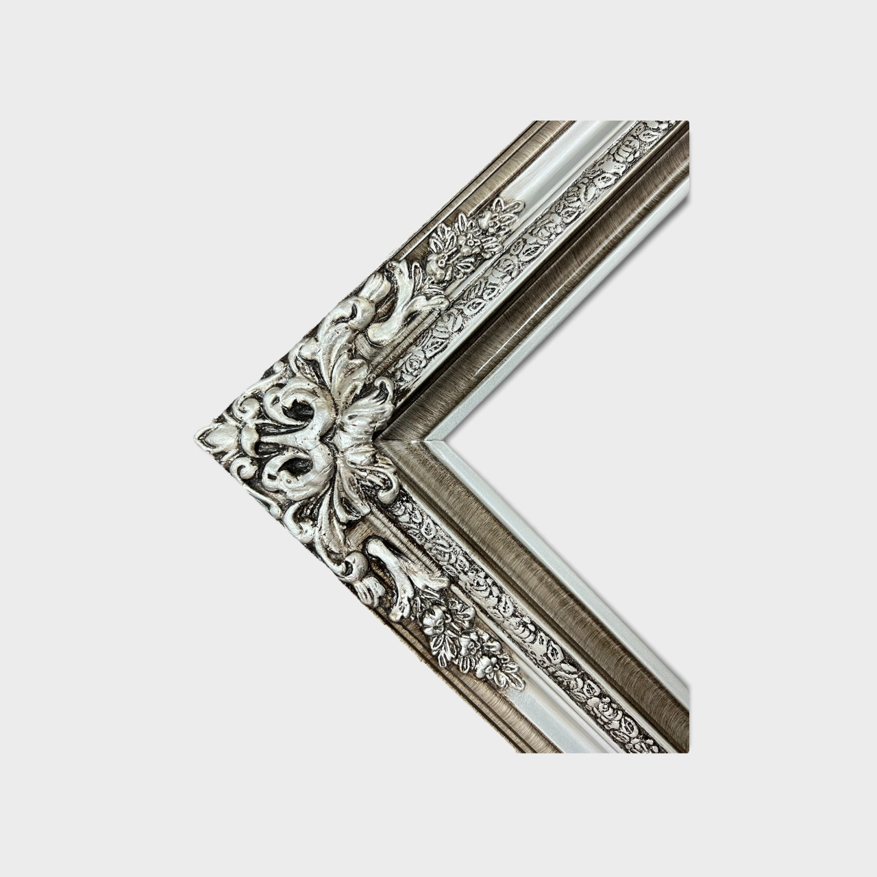 22 x 28 In Stock-Traditional compo XL ornate corners wood frame, Vintage Silver