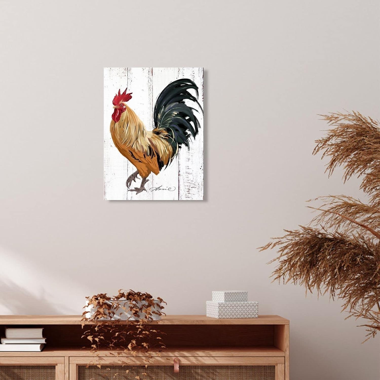 Farmhouse Rooster Decor – Lightweight Canvas Art for Kitchen & Dining