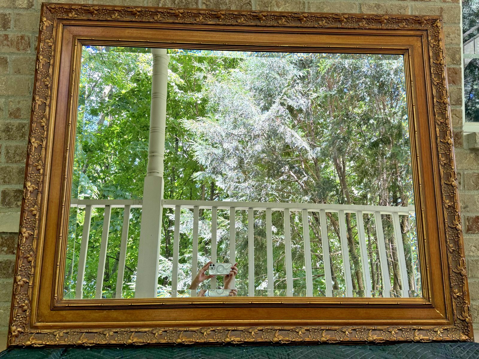 Carolina Mirror Company Vintage Ornate Floral Framed Beveled Mirror 36 x 48