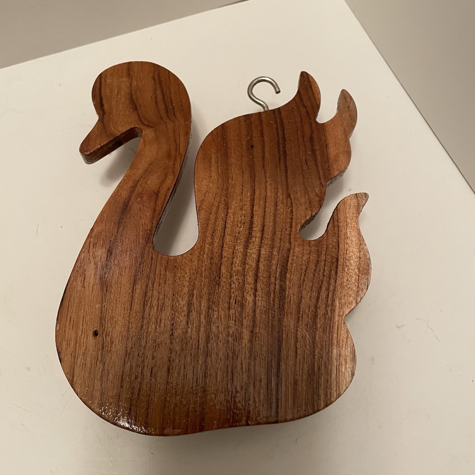 Vintage Wooden Swan Key Rack Cottage Core Retro