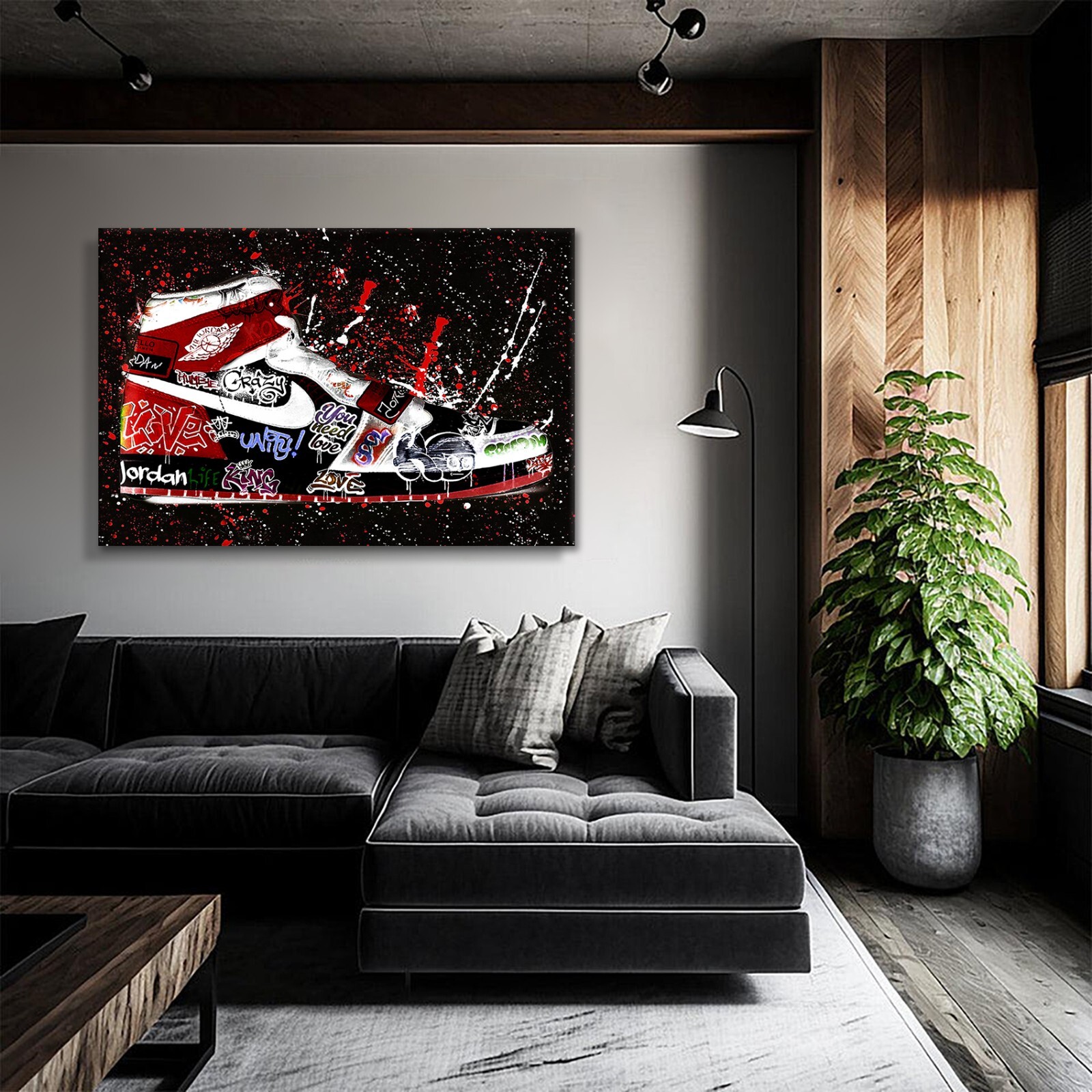 Jordan Shoe Hype Sneaker Canvas Wall Art Abstract Poster Ready to Hang Gift