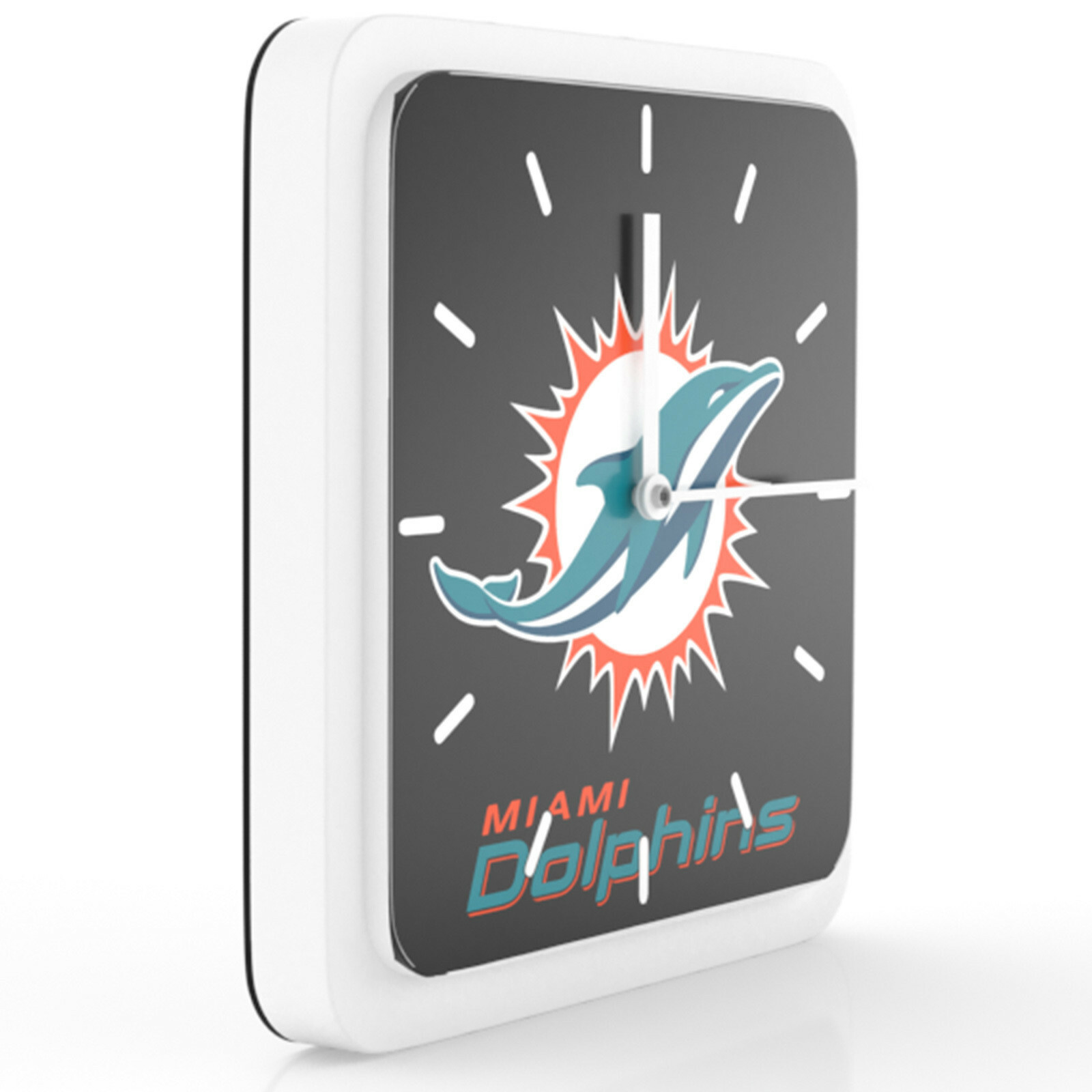 New 3 in 1 NFL Miami Dolphins Home Office Decor Wall Desk Magnet Clock 6 inches