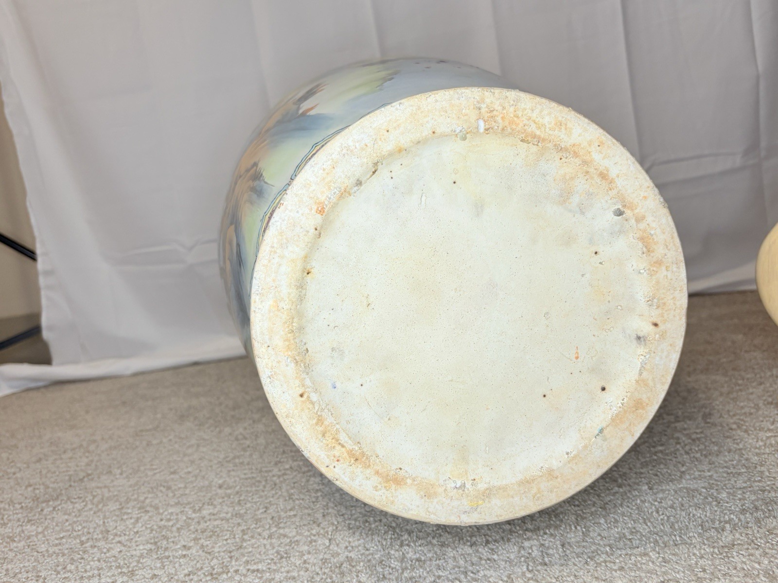Large Vintage Hand Painted Oriental Floor Vase ~ Please Read Description